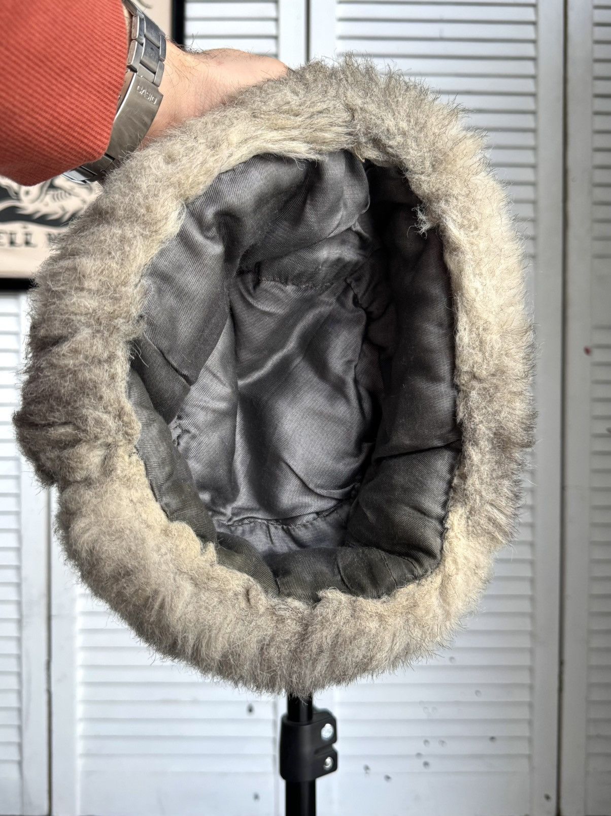 Vintage Vintage Faux Fur Ushanka Trapper Hat Gray Soviet Style 80s Size ONE SIZE - 12 Thumbnail