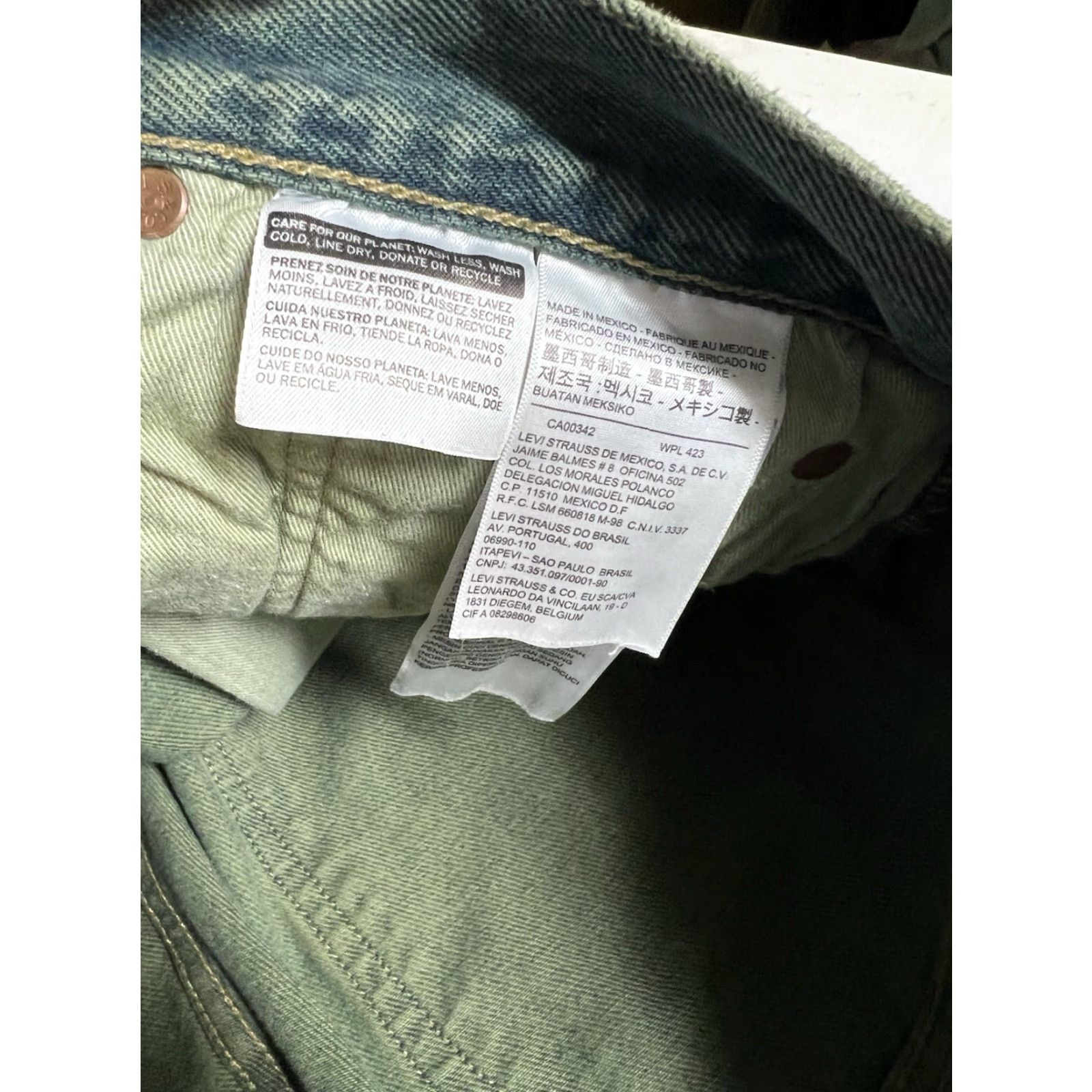 Levi's Levi’s 501 CT Jeans Mens 36 Regular Button Fly Green Denim Pants Tapered Classic Size US 36 / EU 52 - 5 Thumbnail