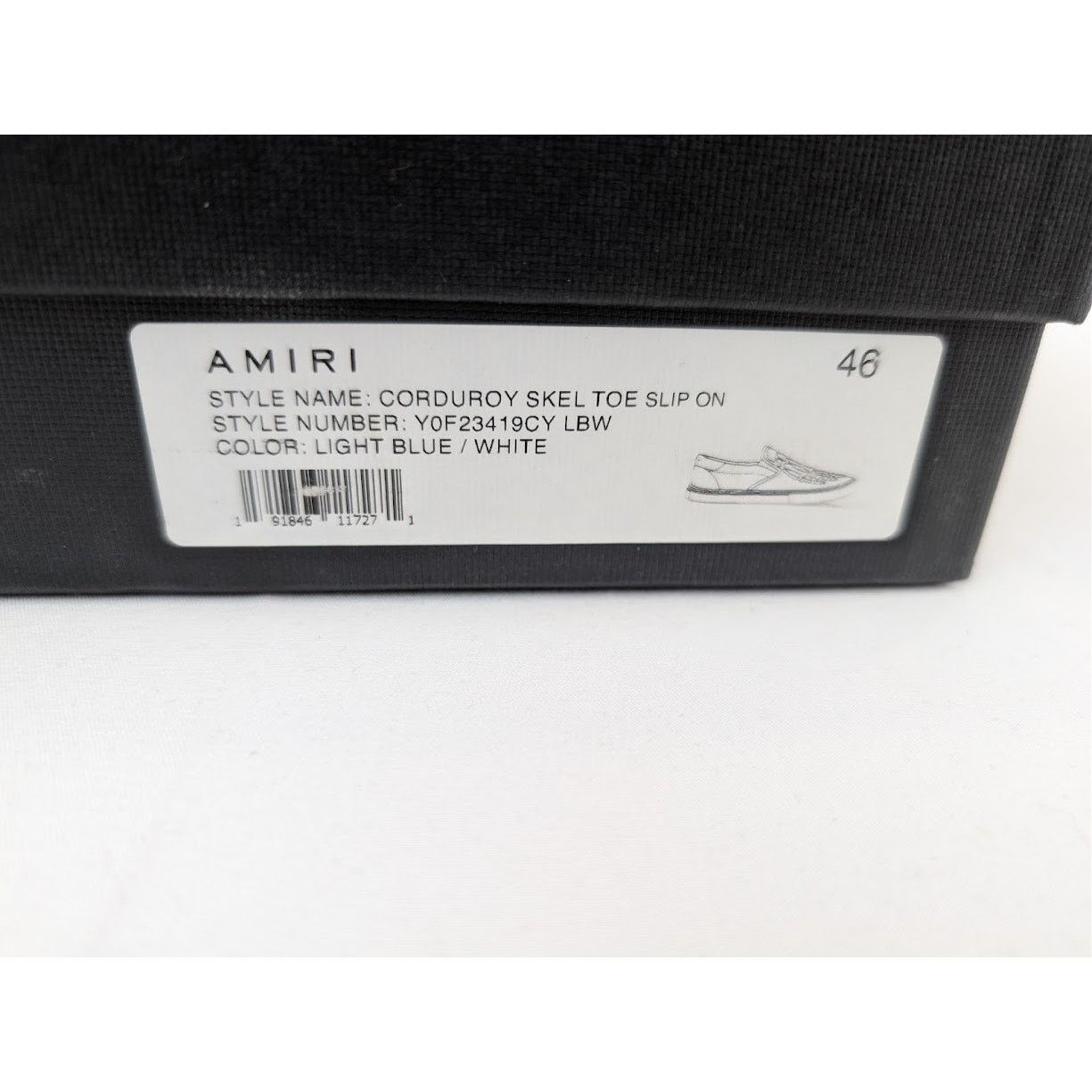 Amiri o1rshd1 Corduroy Skel Toe Slip On in Light Blue/White Size US 13 / EU 46 - 23 Thumbnail