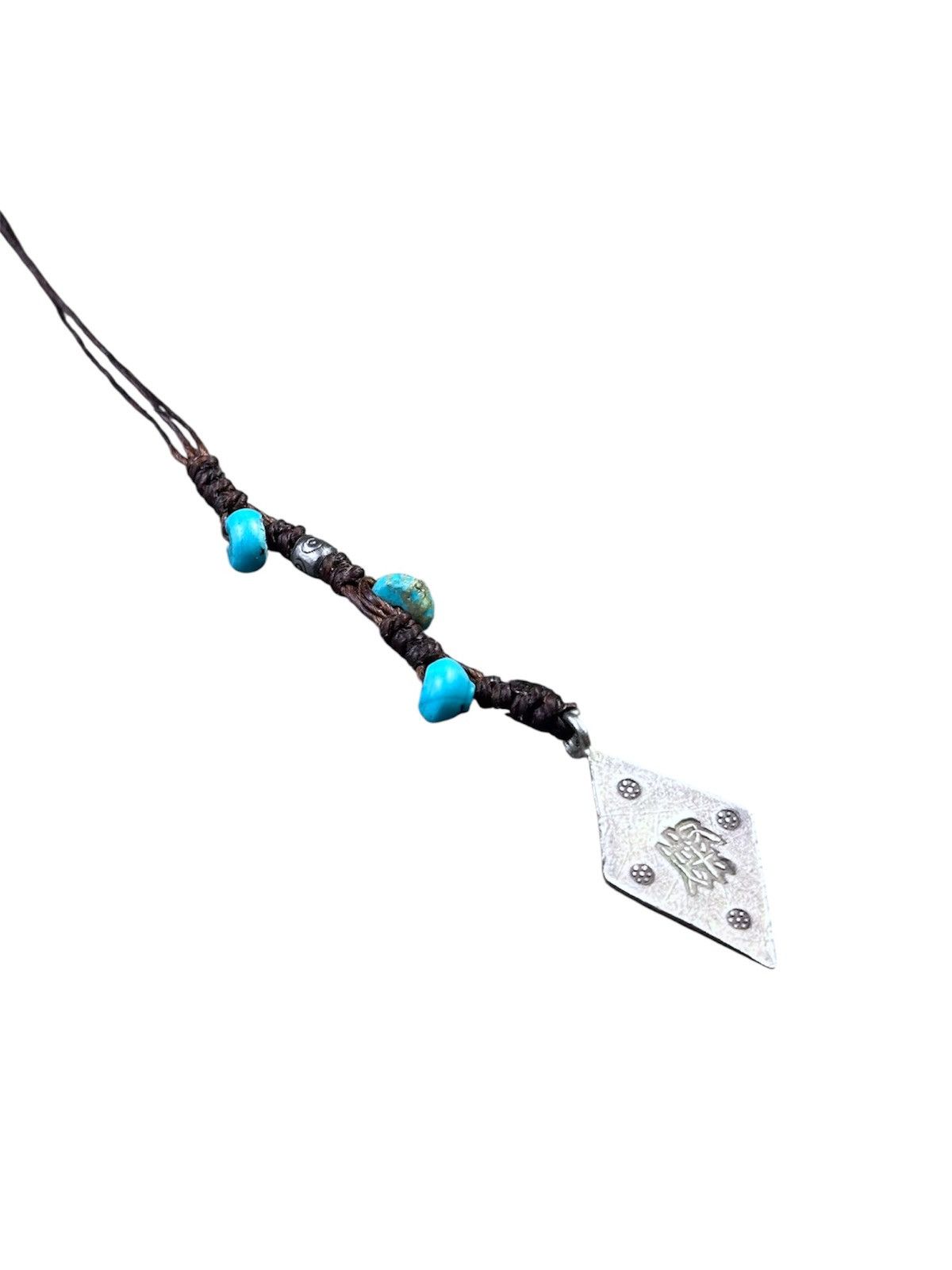 Vintage KAREN SILVER WITH TURQUOISE BRAIDED KEYCHAIN / PHONE STRAP Size ONE SIZE - 4 Thumbnail