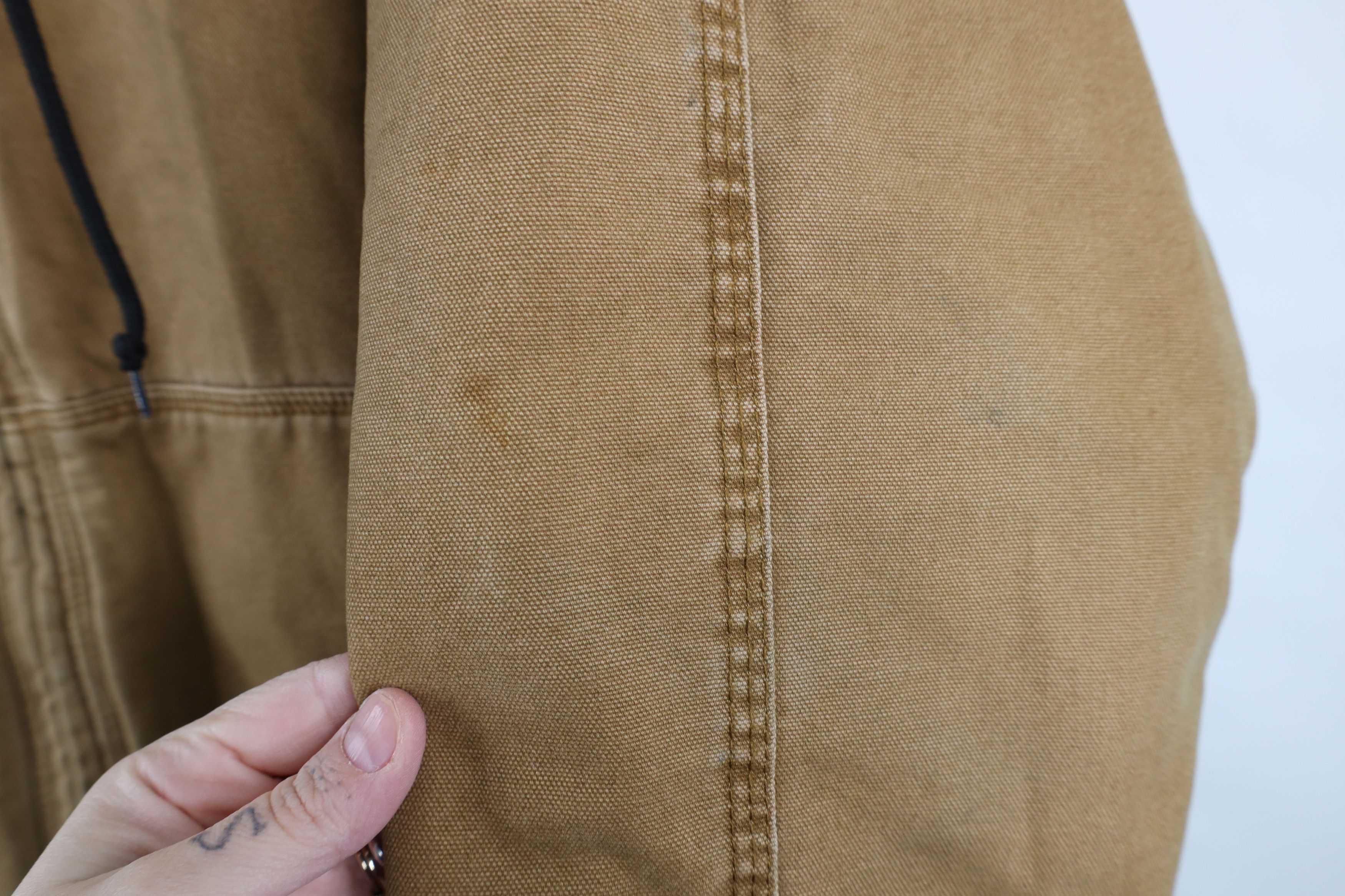 Vintage Vintage 90s Y2K Streetwear Canvas Hooded Jacket Brown Size US L / EU 52-54 / 3 - 7 Thumbnail