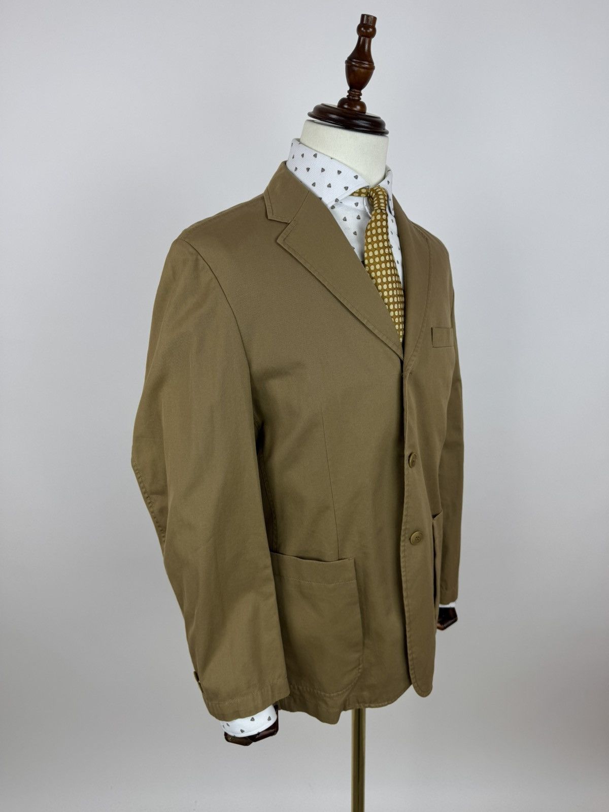 Other VASTO unlined Blazer cotton beige camel sports jacket sz 50 Size 42R - 4 Thumbnail