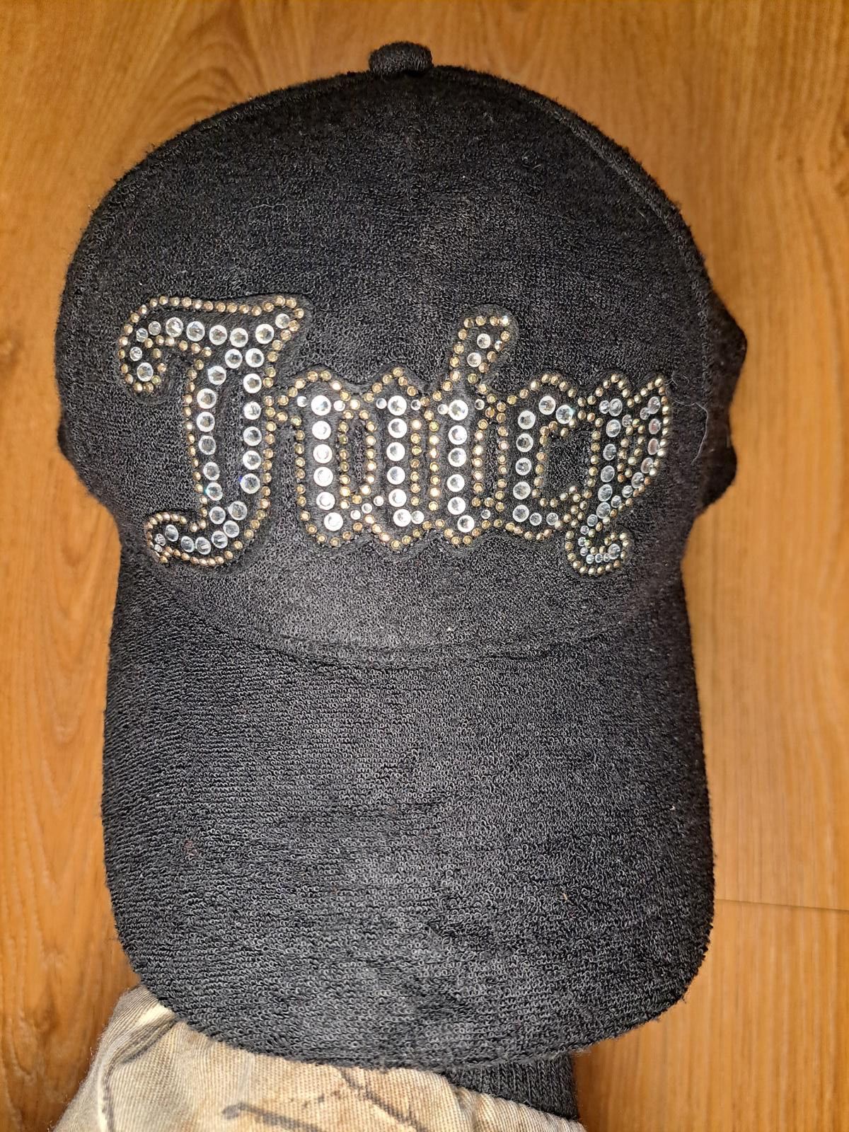 Juicy Couture Jeans Juicy Couture Rhinestones Black Adjustable Cap Hat Textured Size ONE SIZE - 1 Thumbnail