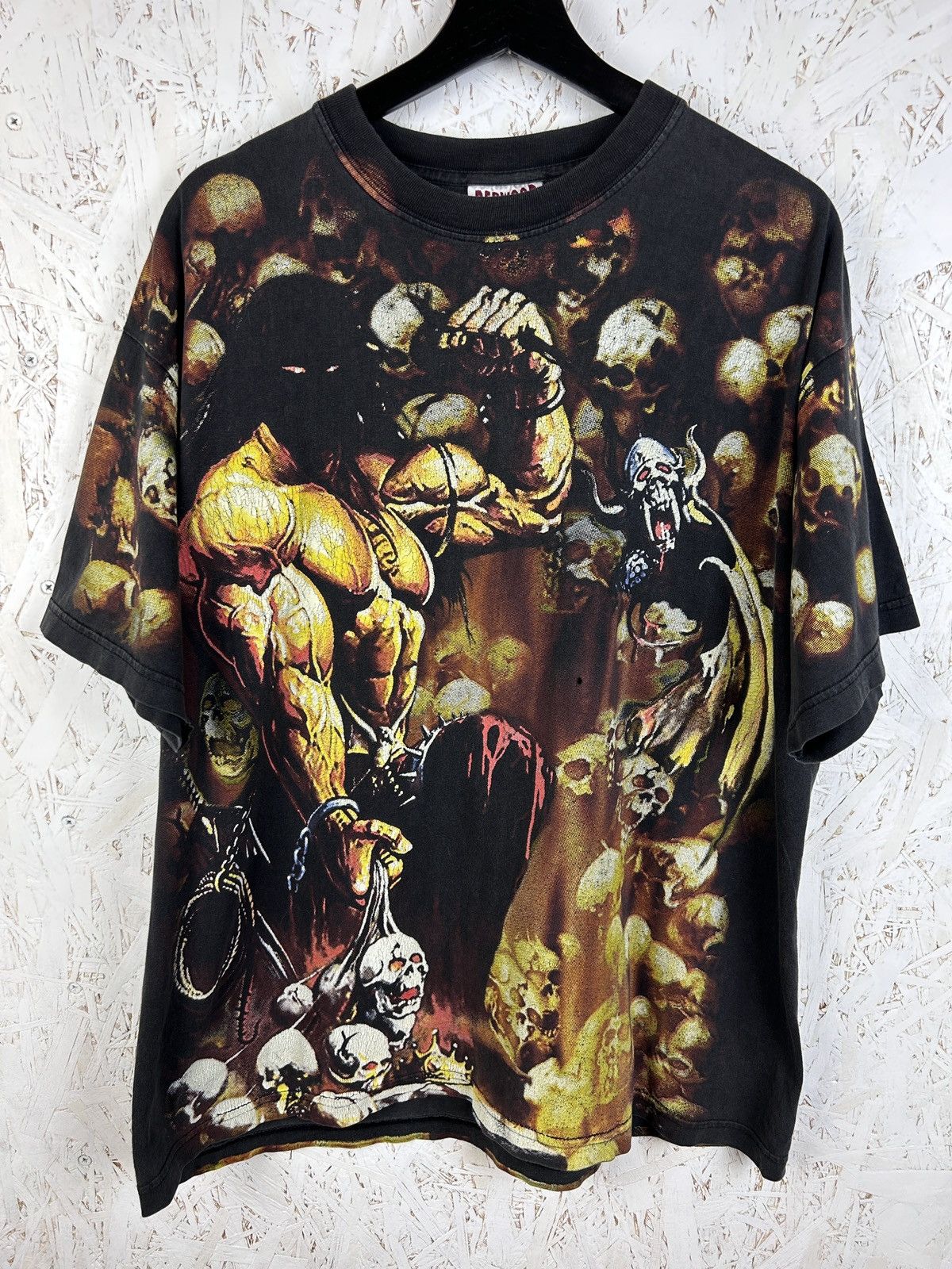 Band Tees 90s Vintage Manowar Agony & Ecstasy 1992 AOP T-Shirt Size US XL / EU 56 / 4 - 1 Thumbnail