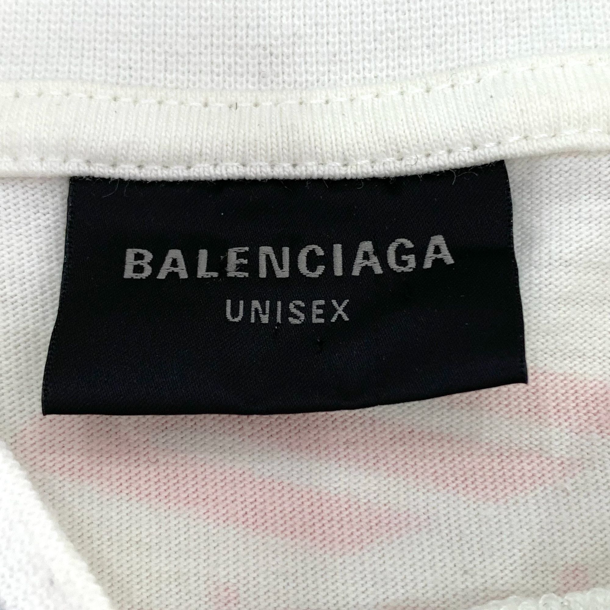 Balenciaga Balenciaga 2023 White Logo Print Cotton Long Sleeve Sweatshi Size L / US 10 / IT 46 - 2 Thumbnail