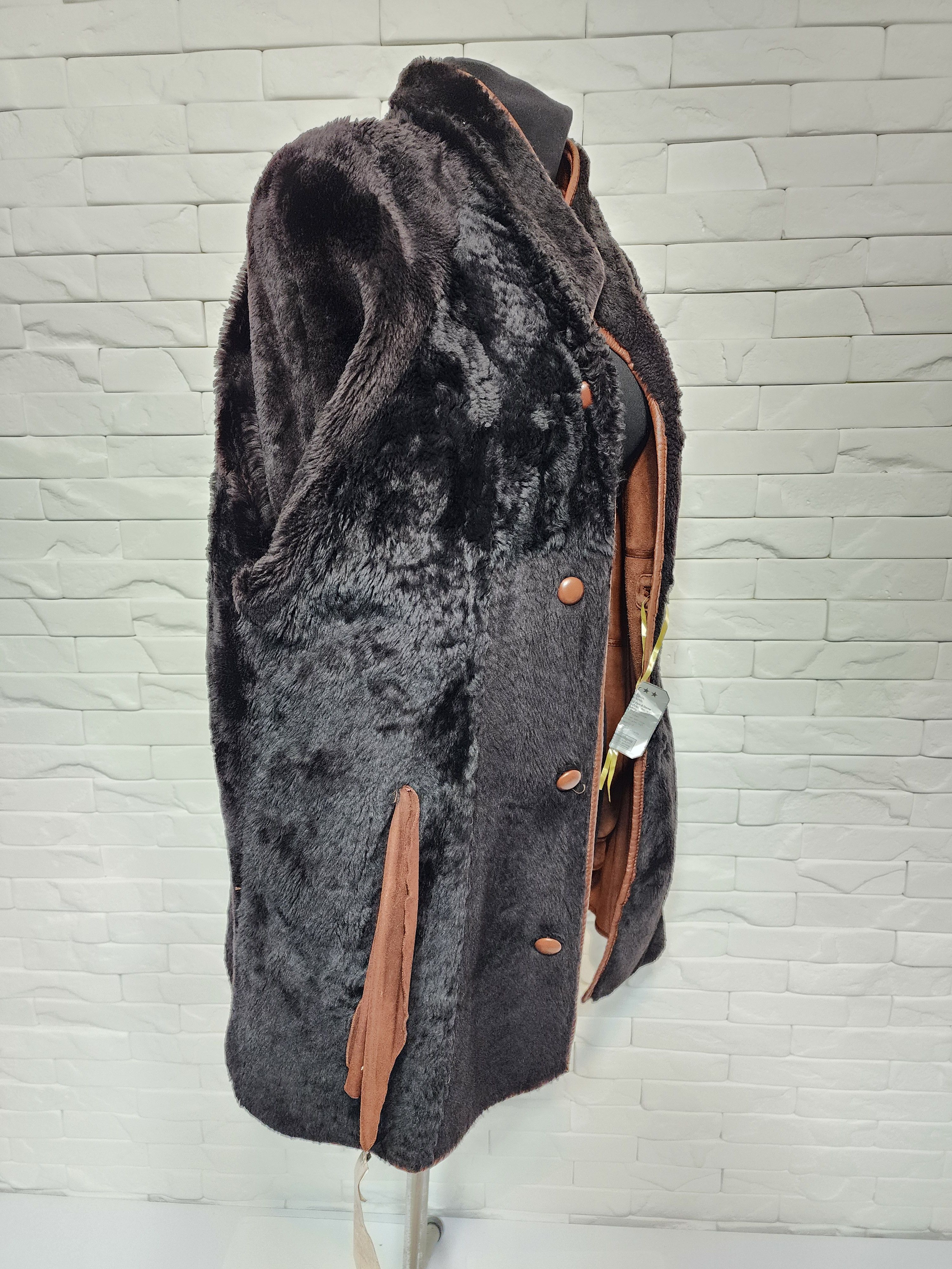 Genuine Leather Brown Women's Sheepskin Coat Size XXL / US 16-18 / IT 52-54 - 8 Thumbnail