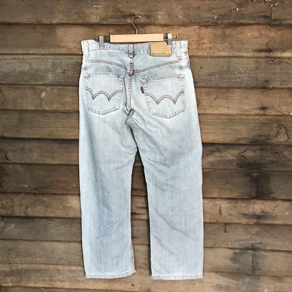 Edwin blue faded distressed ripped vintage Denim Pants #7387