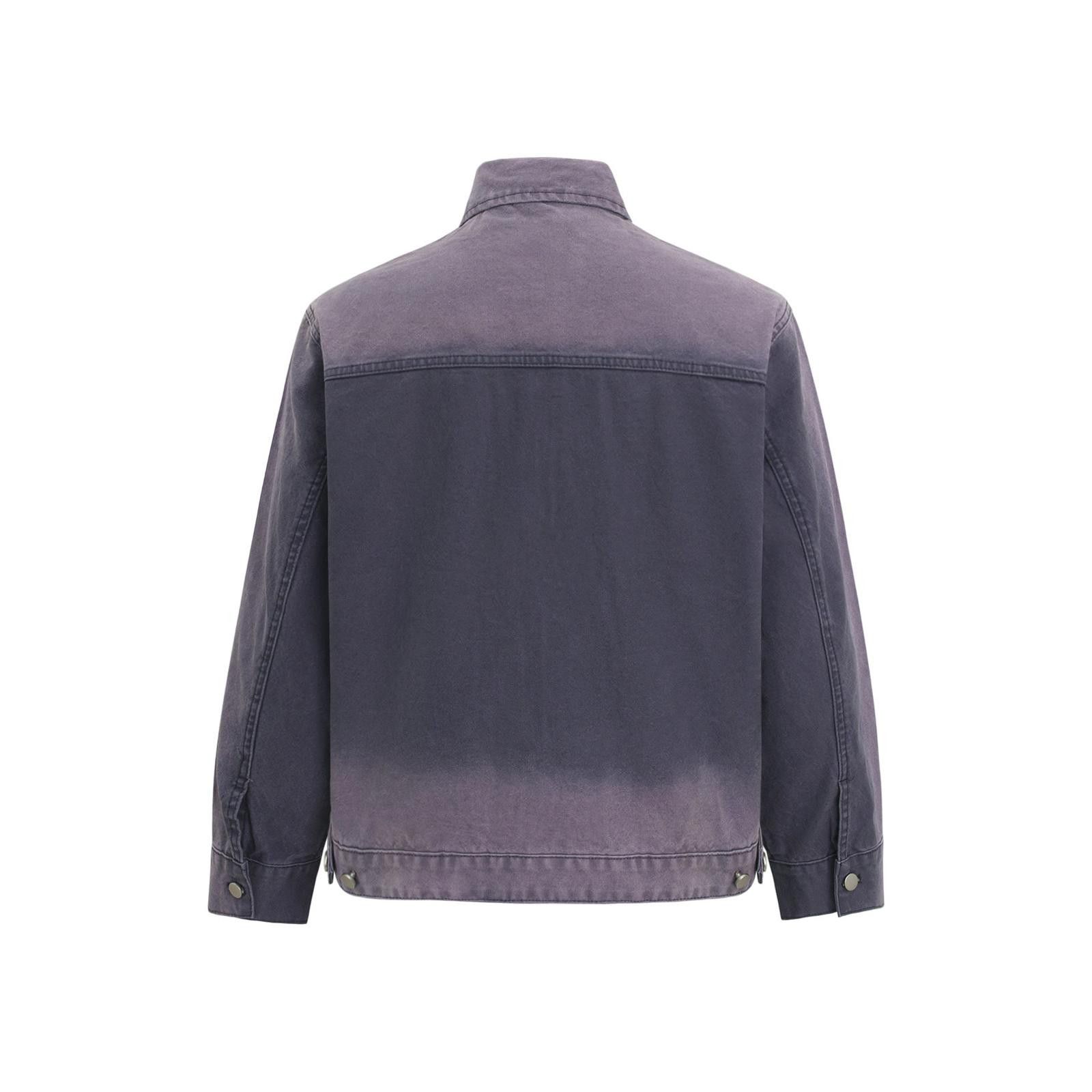 Japanese Brand Vintage y2k Purple Washed Cotton Work Zip-Up Jacket Size US M / EU 48-50 / 2 - 2 Thumbnail