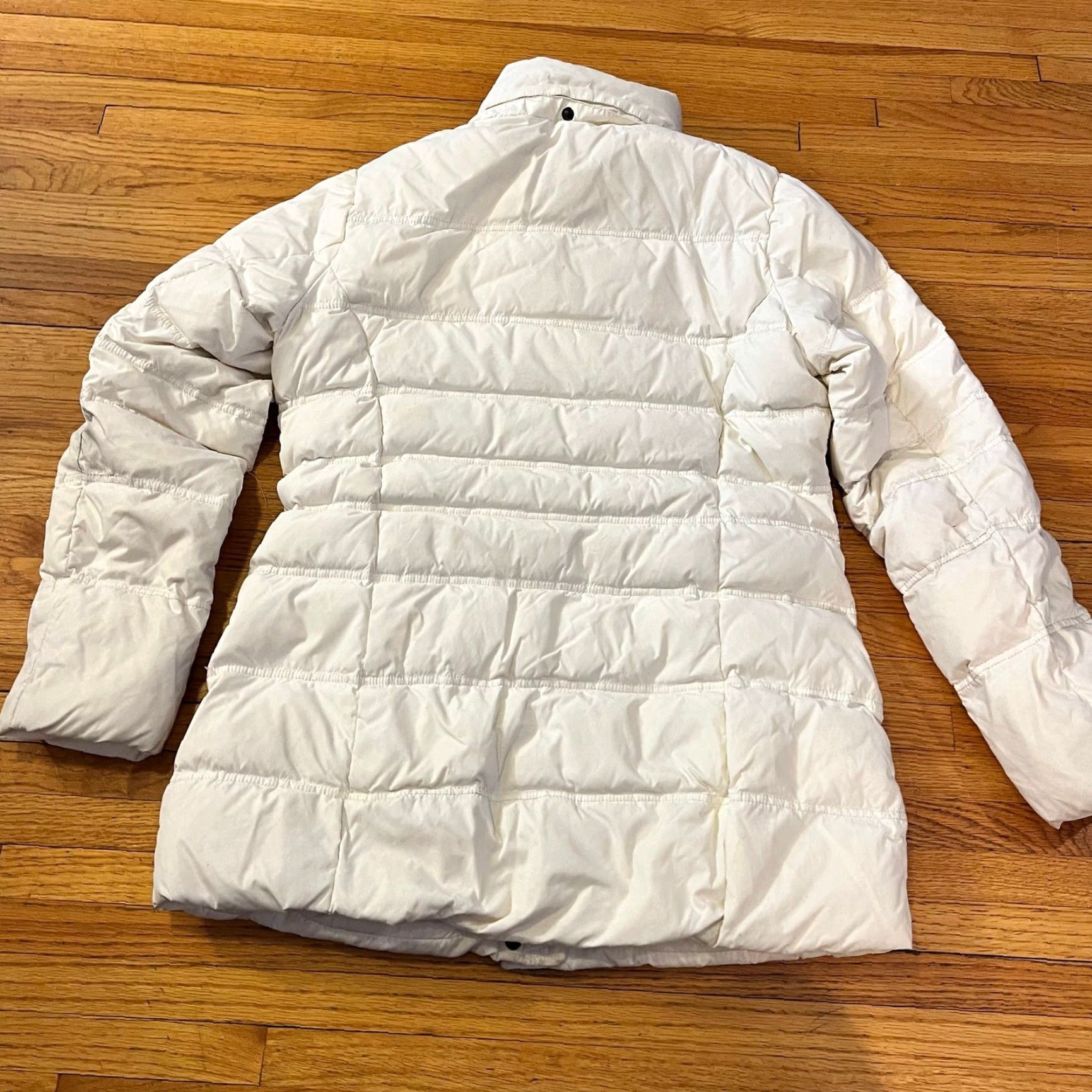 Lands' End Lands' End Coat Womens Medium Puffer Jacket White Down Nylon Regular M Womens White Puffer Jacket Size M / US 6-8 / IT 42-44 - 4 Thumbnail