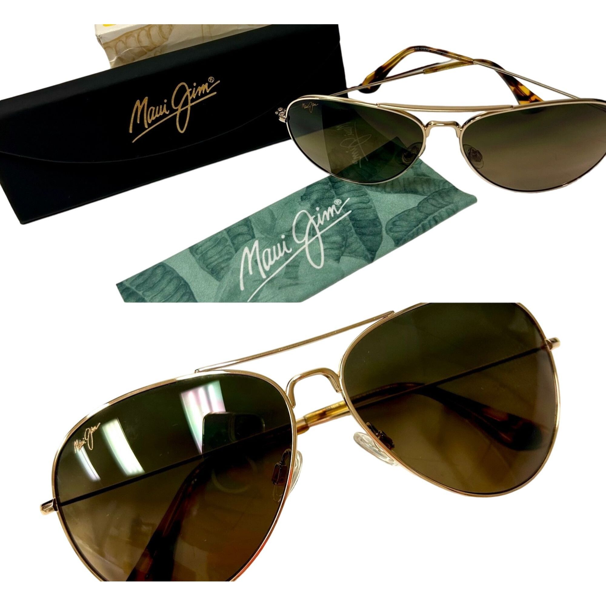 Maui Jim New HS264-16 Sunglasses MAVERICKS Gold Polarized Aviators Size ONE SIZE - 1 Thumbnail