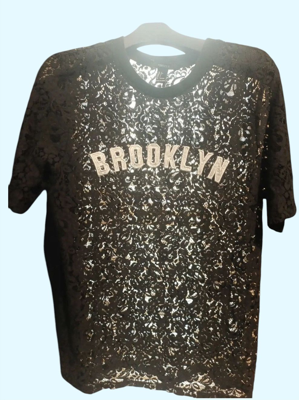 Forever 21 × Japanese Brand Black Lace/Black brocade Brooklyn Short Sleeve Size US L / EU 52-54 / 3 - 17 Thumbnail
