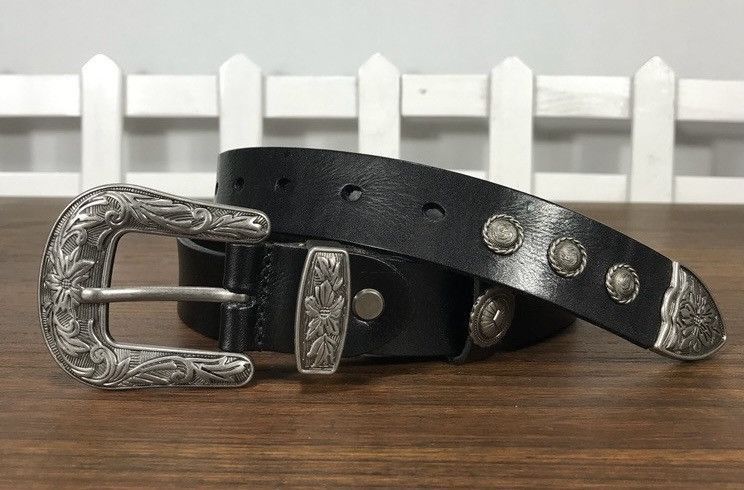 Japanese Brand Retro vintage punk buckle western leather belt Size ONE SIZE - 6 Thumbnail