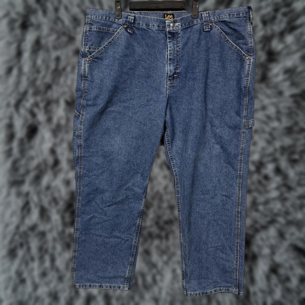 Lee VINTAGE Lee Jeans Mens 44x27 Carpenter Workwear Denim Blue Waist 44 Inseam 27in Pockets Zip Fly Mens Size US 44 / EU 60 - 1 Thumbnail