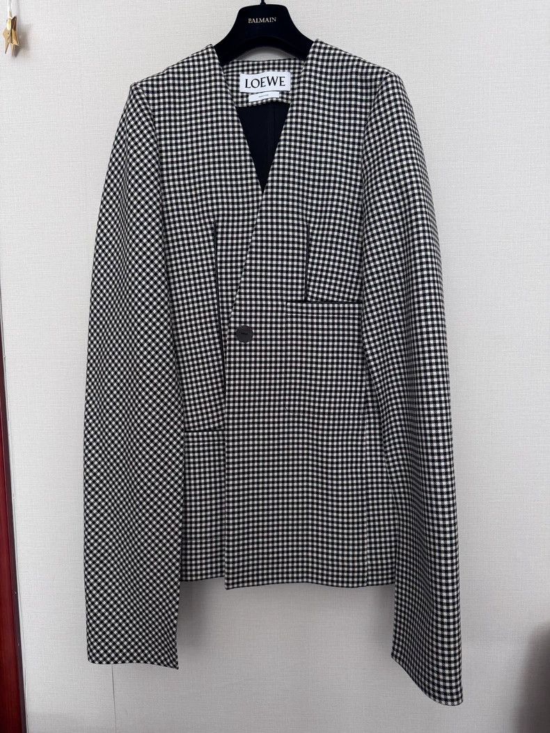 Loewe loewe 38Checked wool cape coat 2505-Nextarrow Size US M / EU 48-50 / 2 - 1 Thumbnail