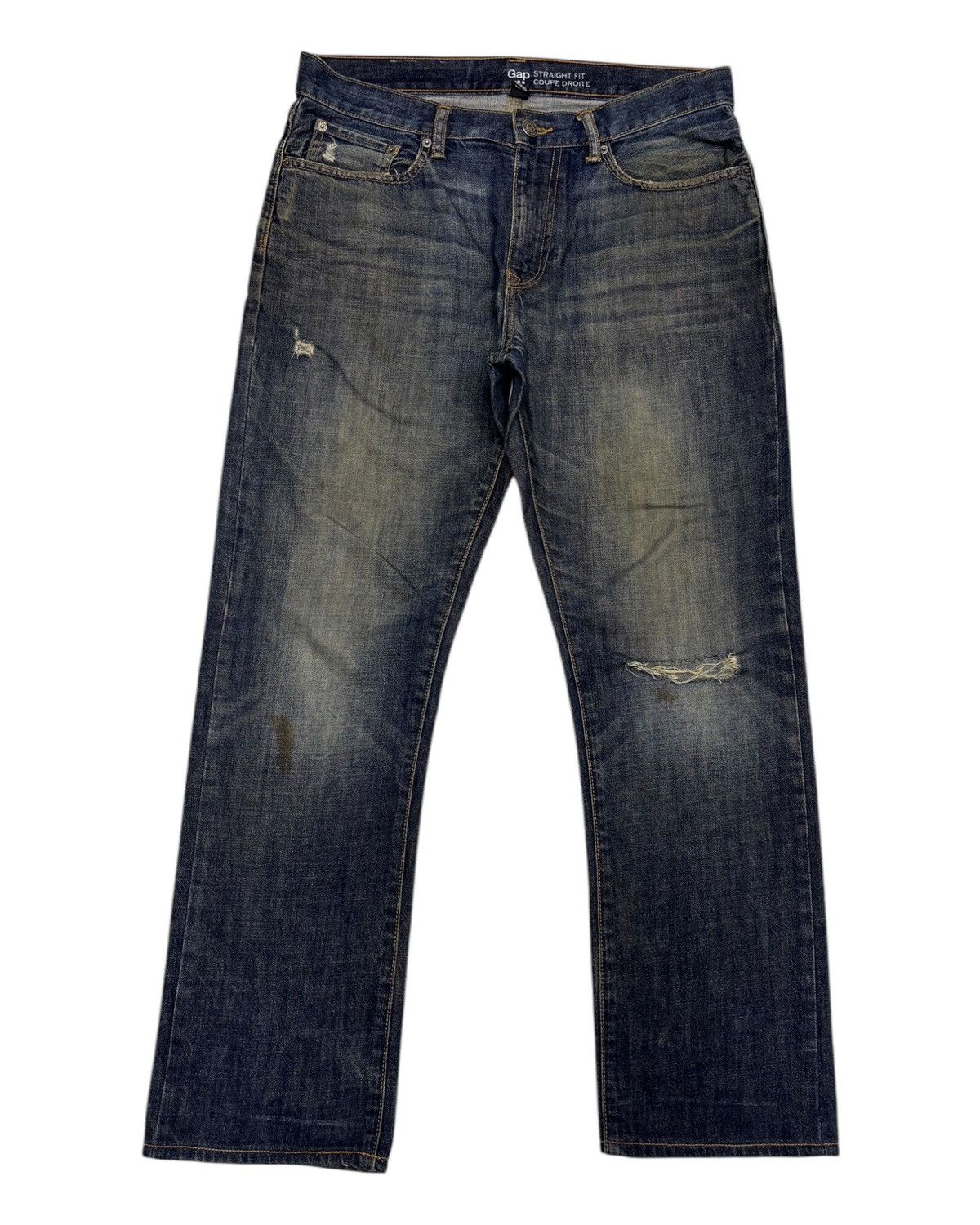 Gap × If Six Was Nine × Le Grande Bleu (L.G.B.) GAP STRAIGHT FIT COUPE DROITE DISTRESSED DENIM Size US 35 - 7 Thumbnail