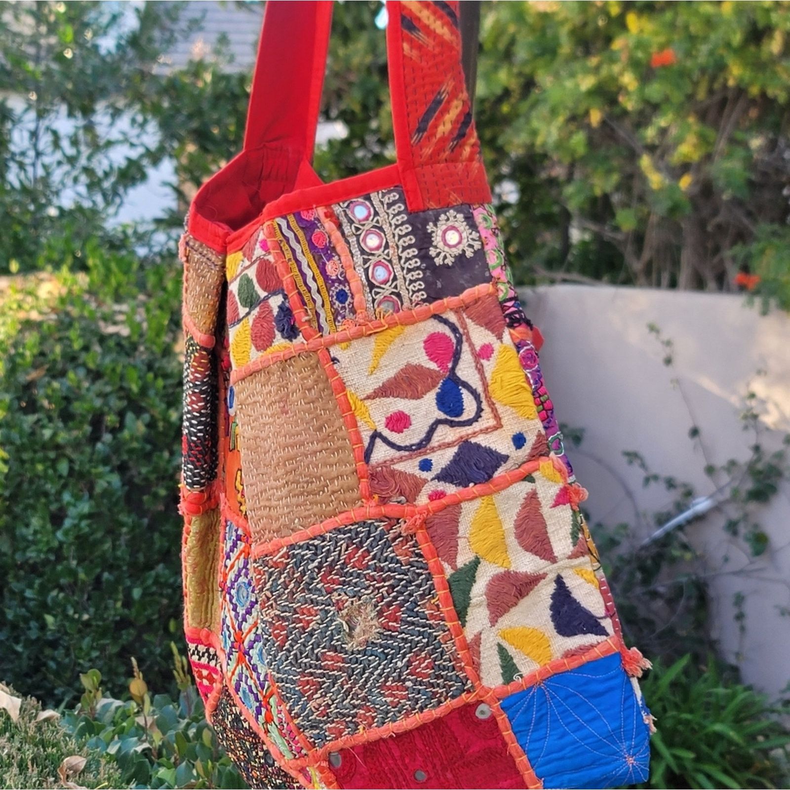 Handmade Vtg Handmade Bohemian Patchwork Tassel Embroidered Tote Bag Size ONE SIZE - 6 Thumbnail