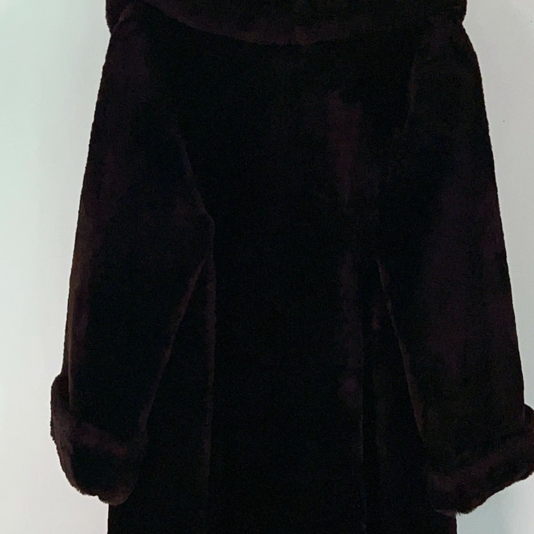 Vintage VINTAGE Label Authority Brown Fur Long Coat Jacket - Long Coat - Womens - Size L - 3/4 Sleeve - Zipper - Inner Pockets - Winter - Casual - Regular Fit Size L / US 10 / IT 46 - 4 Thumbnail
