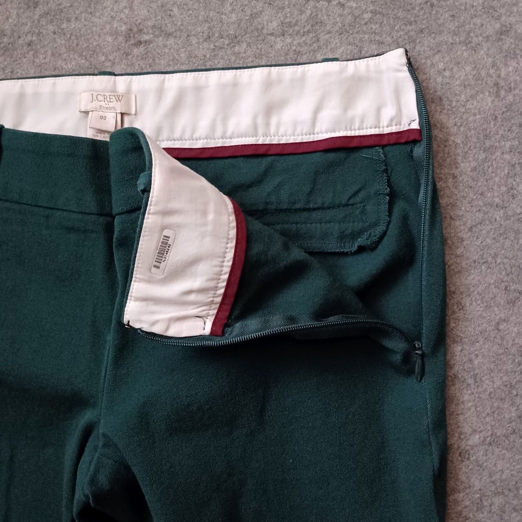 J.Crew J.CREW Pants Womens 00 Black Green Pockets Chino Ankle Straight Side Zip Shirt (adapted: but ensure only original words) Size 24" / US 00 / IT 34 - 6 Thumbnail