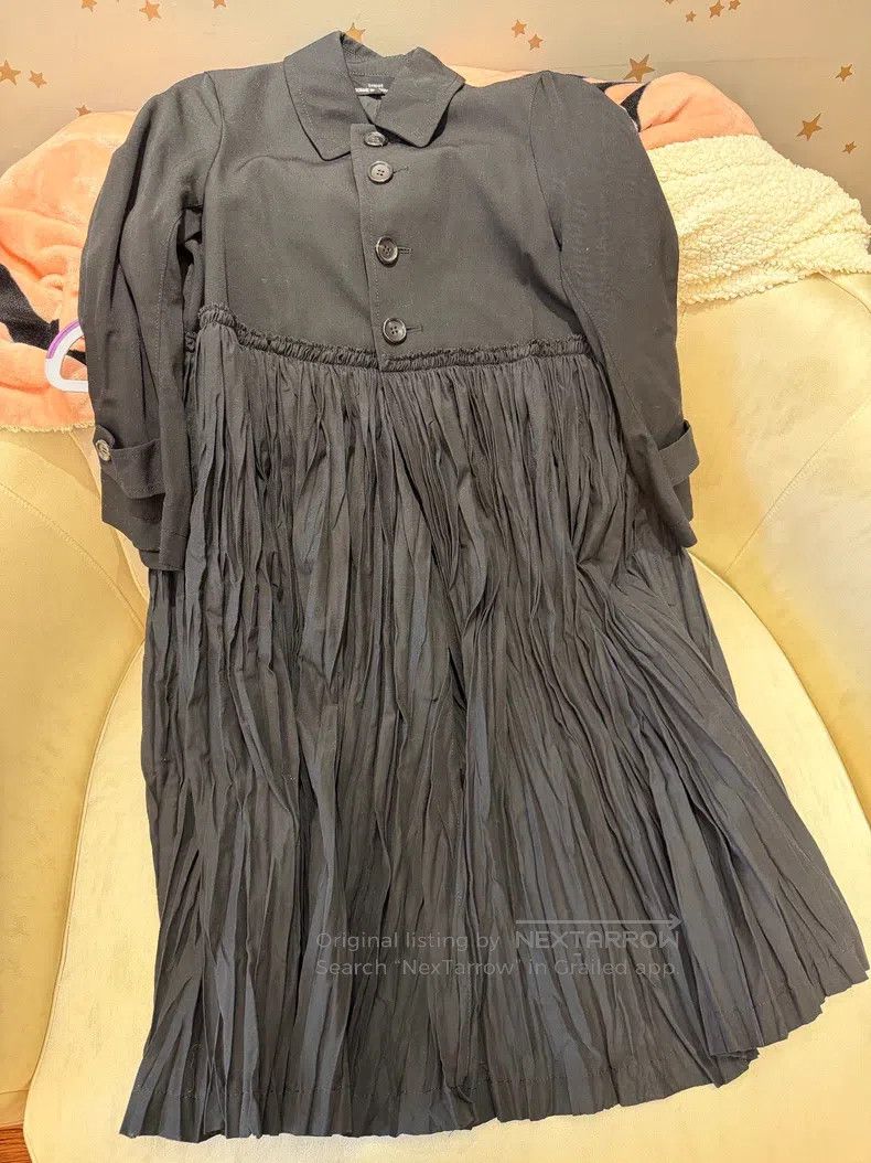 Comme des Garcons Comme des Garcons Pleated Wool Patchwork Duster Size S / US 4 / IT 40 - 1 Thumbnail