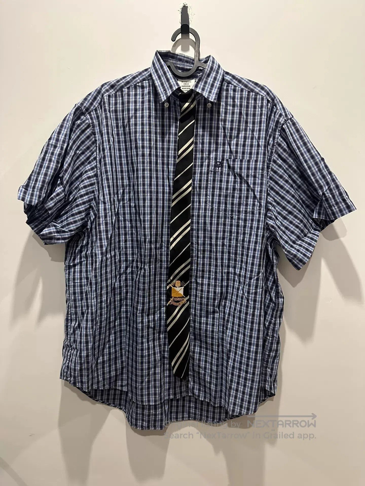 Vetements Checkered Short Sleeve Shirt with Tie. Size US XS / EU 42 / 0 - 1 Thumbnail