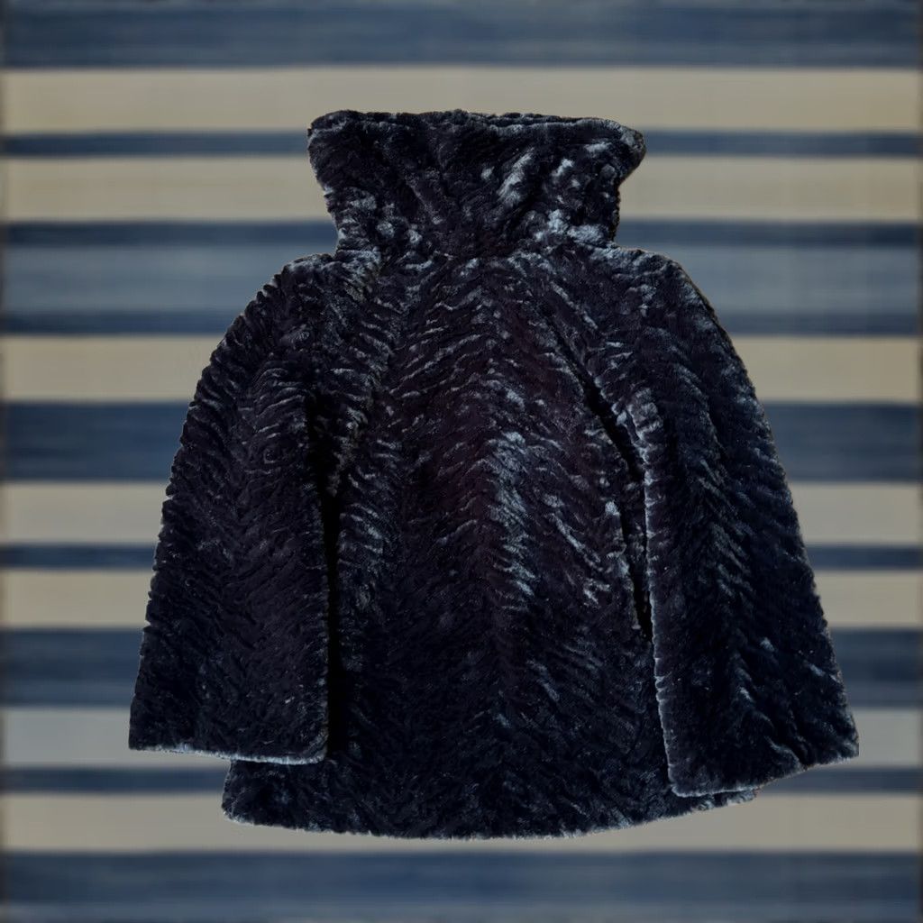 Vintage Adrienne Landau Faux Fur Turtleneck Shawl Sweater Women's XS Black Shawl 90s Pockets Zipper Overcoat Casual Reserved Relaxed Size XS Size XS / US 0-2 / IT 36-38 - 1 Thumbnail