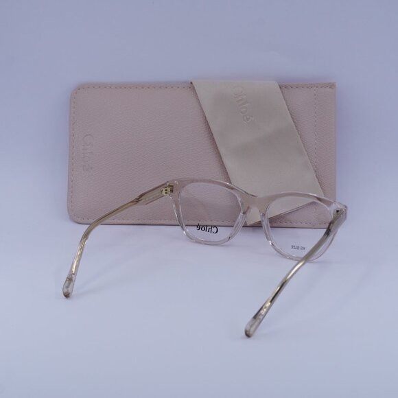 Chloe Chloe CH0085O 003 Eyeglasses Transparent Pink 49mm Square Size ONE SIZE - 10 Thumbnail