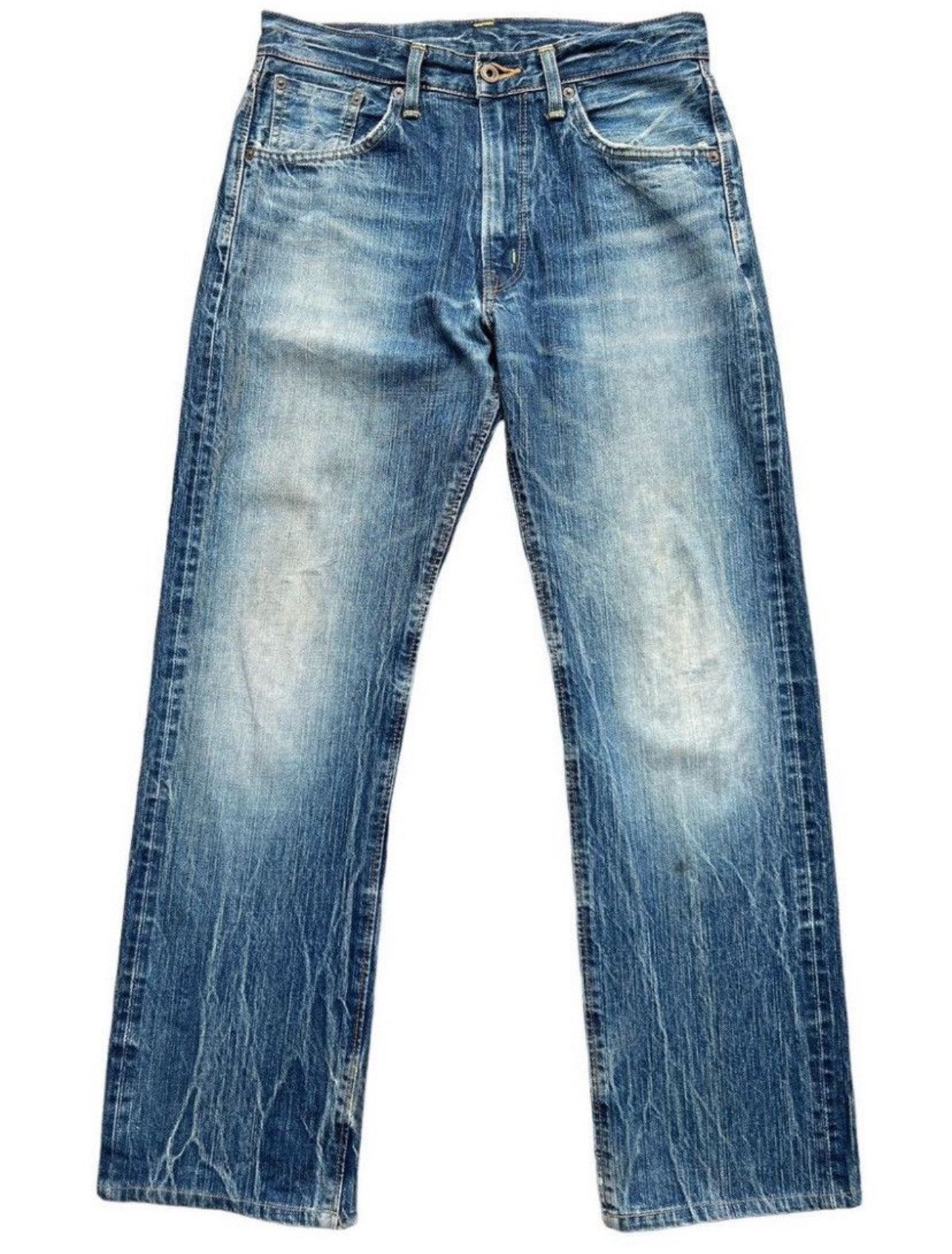 Edwin Vintage Edwin 505ZX Selvedge Distressed Denim Jeans 31x31 Size US 31 - 2 Thumbnail