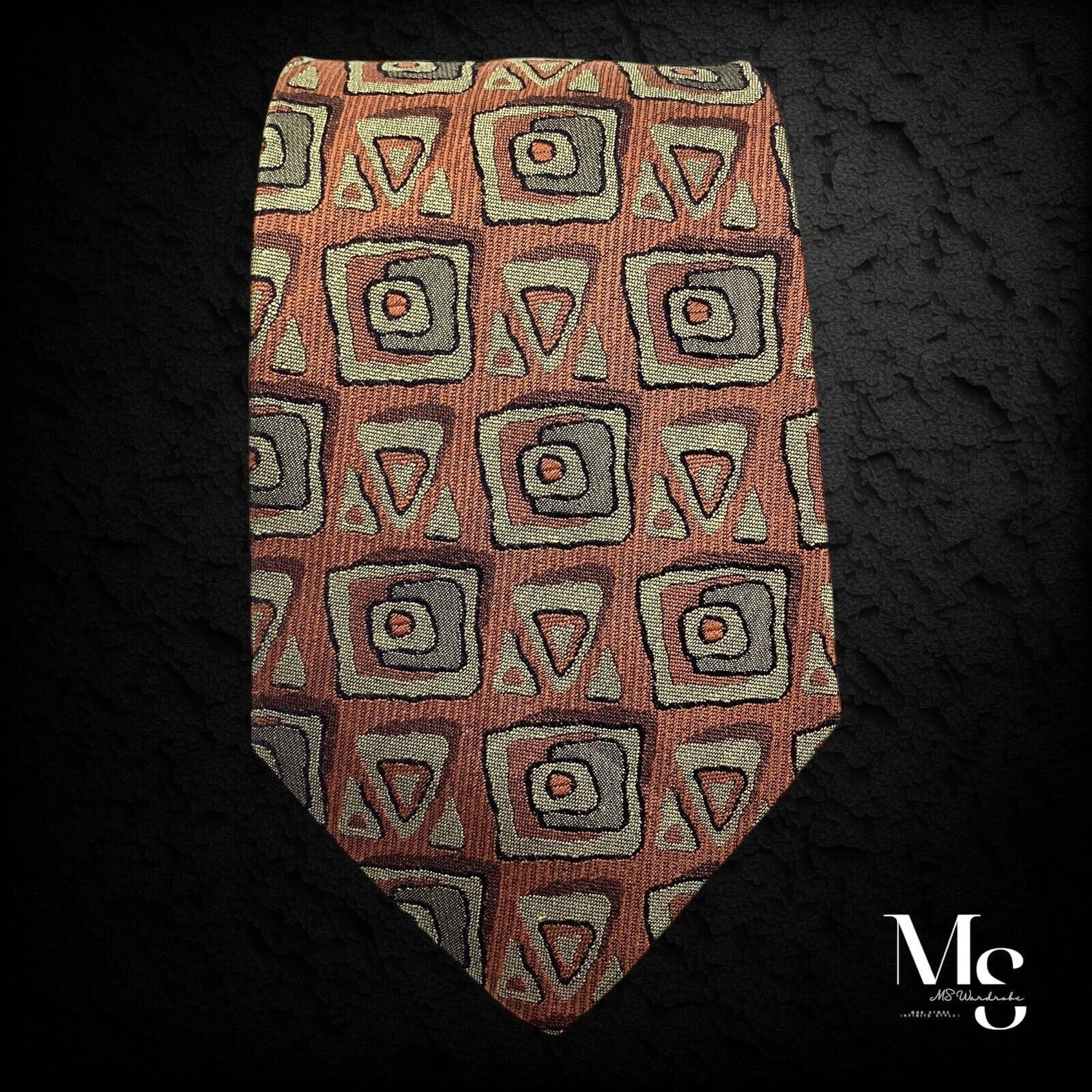 Versace GIANNI VERSACE Vintage Brown Art Print Silk Tie Made In Ital Size ONE SIZE - 5 Thumbnail