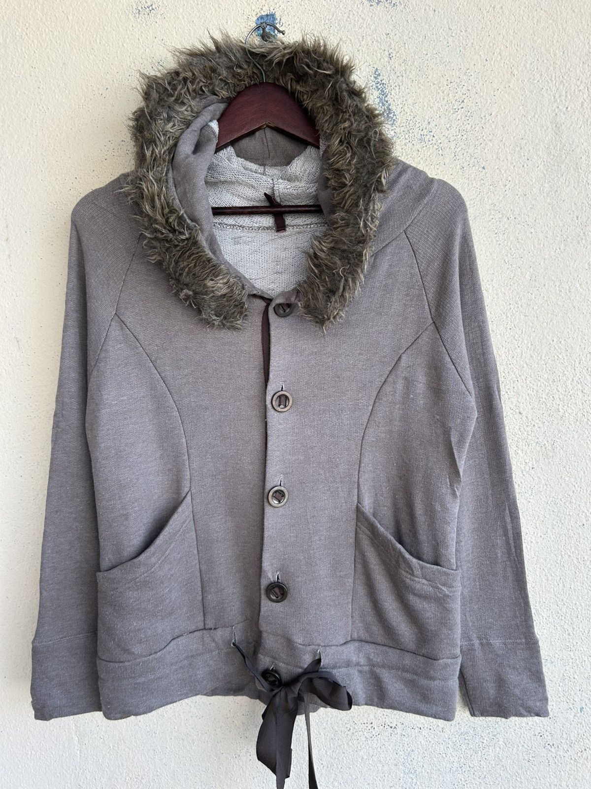 Nicole Club 179/WG Faux Fur Hood Trim Button Ups Hoodie Size ONE SIZE - 1 Thumbnail