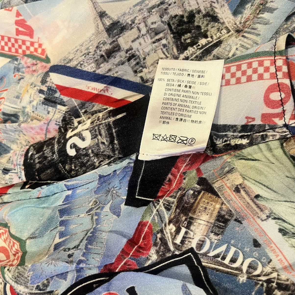 Balenciaga $1050 Balenciaga Logo Postcard Print Silk Shorts, Size 44 Size US 28 / EU 44 - 15 Thumbnail