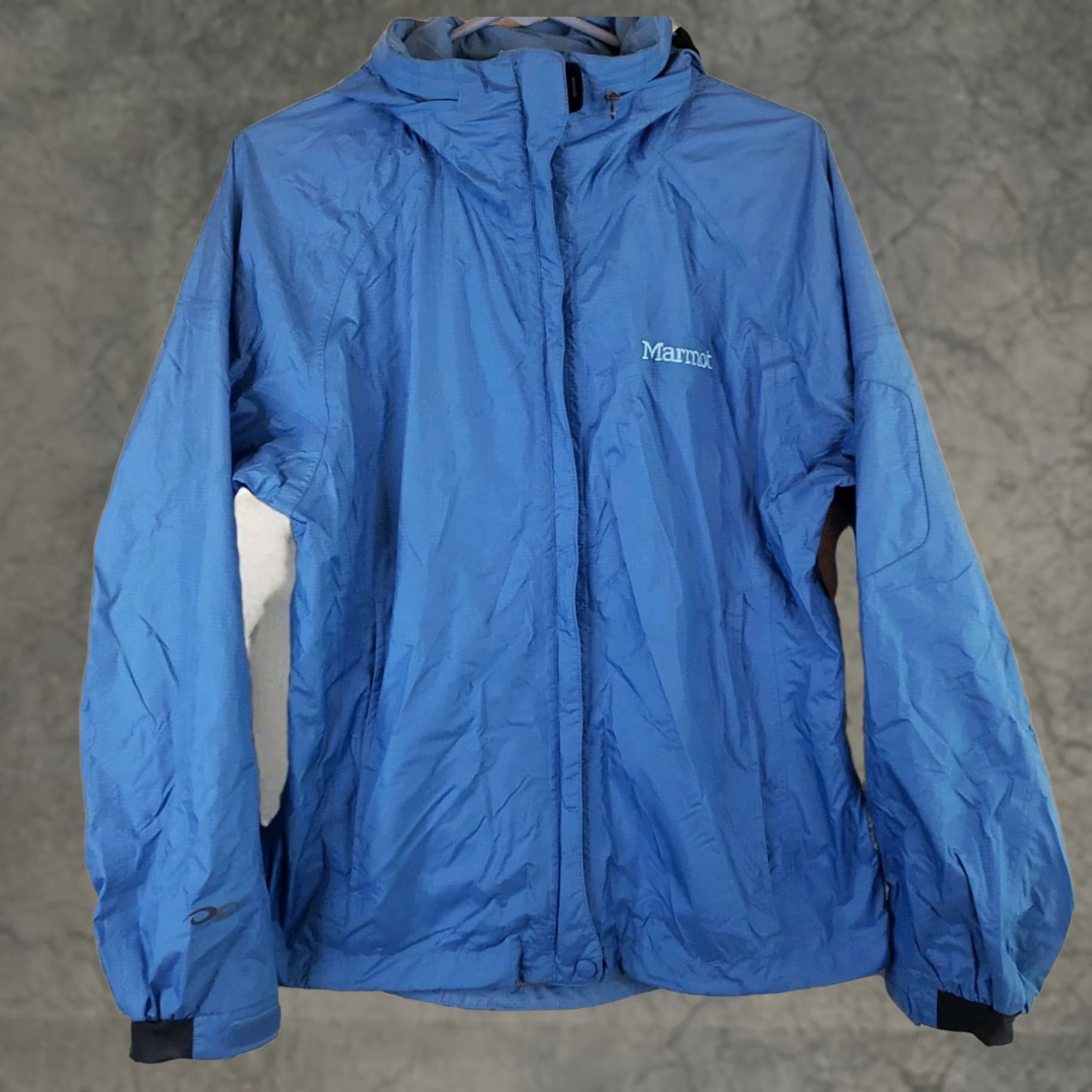 Marmot Marmot Wind Rain Jacket Women's M Blue Full Zip Hooded Neoprene Cuffs Windbreaker Rain Coat Casual Travel Size M / US 6-8 / IT 42-44 - 1 Thumbnail