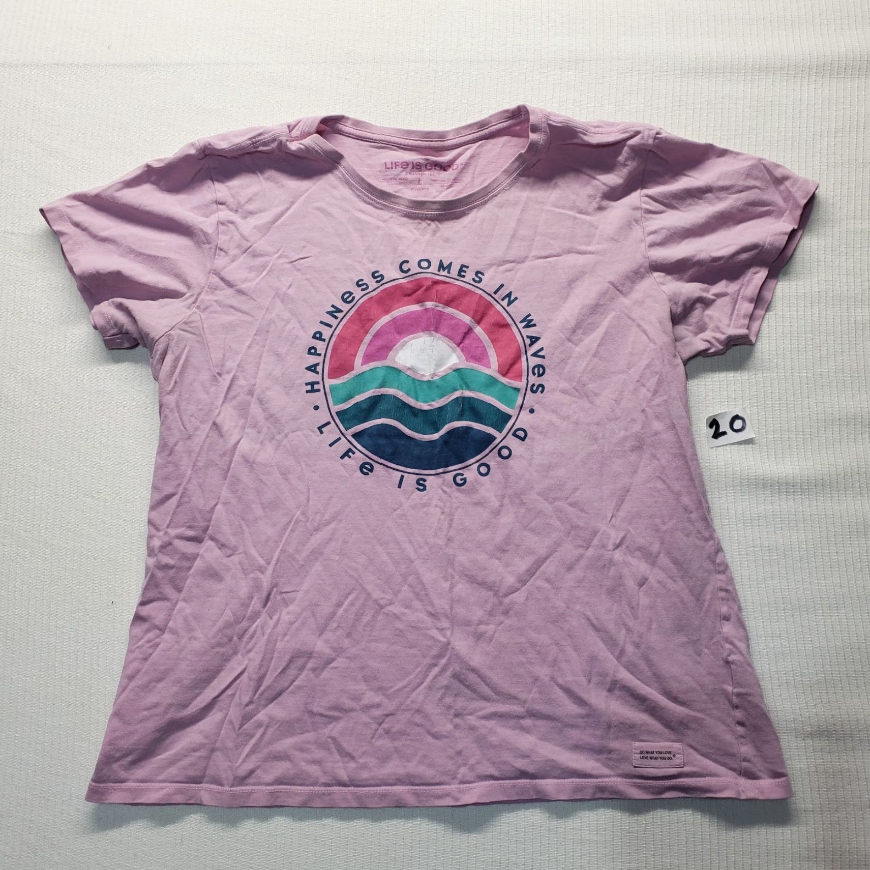 Life is Good VINTAGE Life is Good Graphic T-Shirt Womens Large Pink casual short sleeve 90s retro logo Size XL / US 12-14 / IT 48-50 - 2 Thumbnail