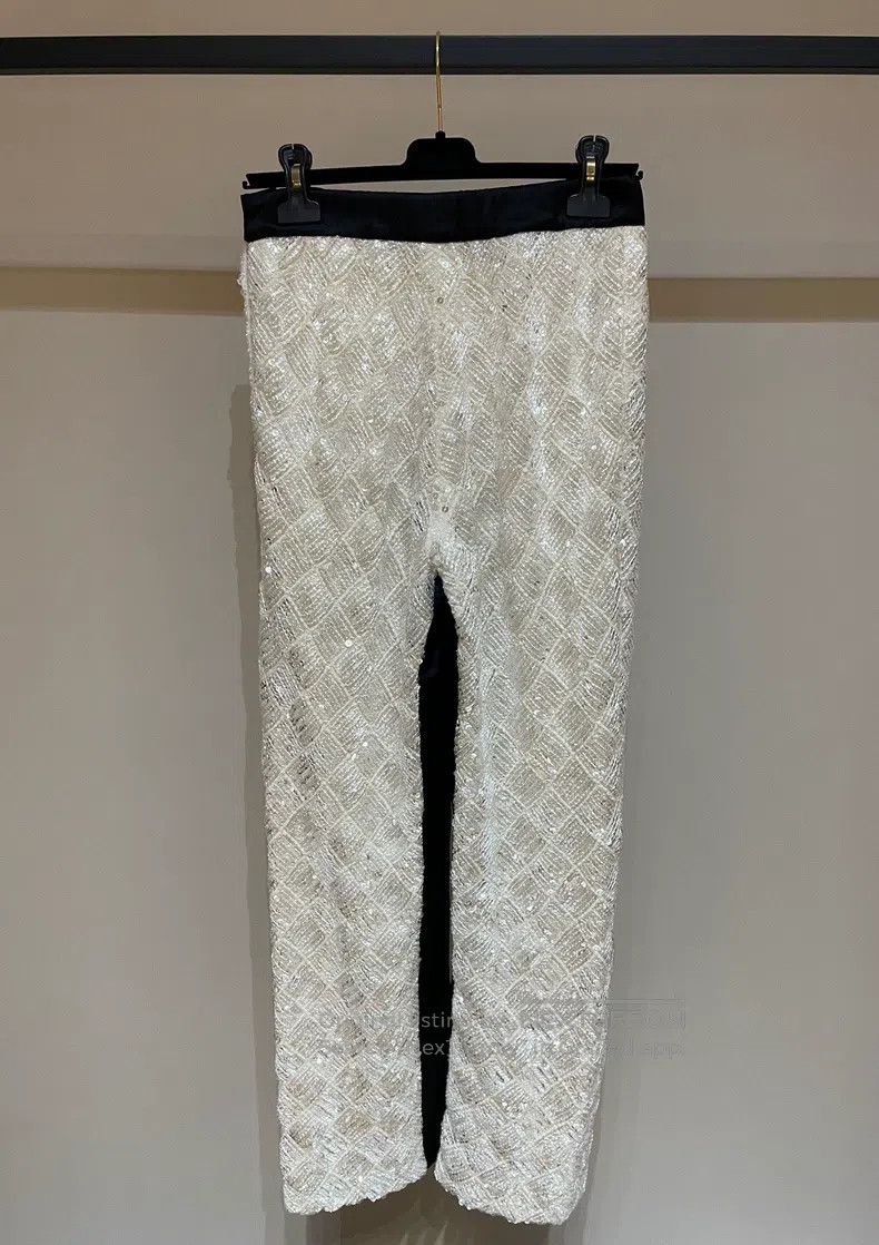 Chanel Chanel 23a handicraft workshop sequin satin stitching trou Size 25" / US 0 / IT 36 - 5 Thumbnail
