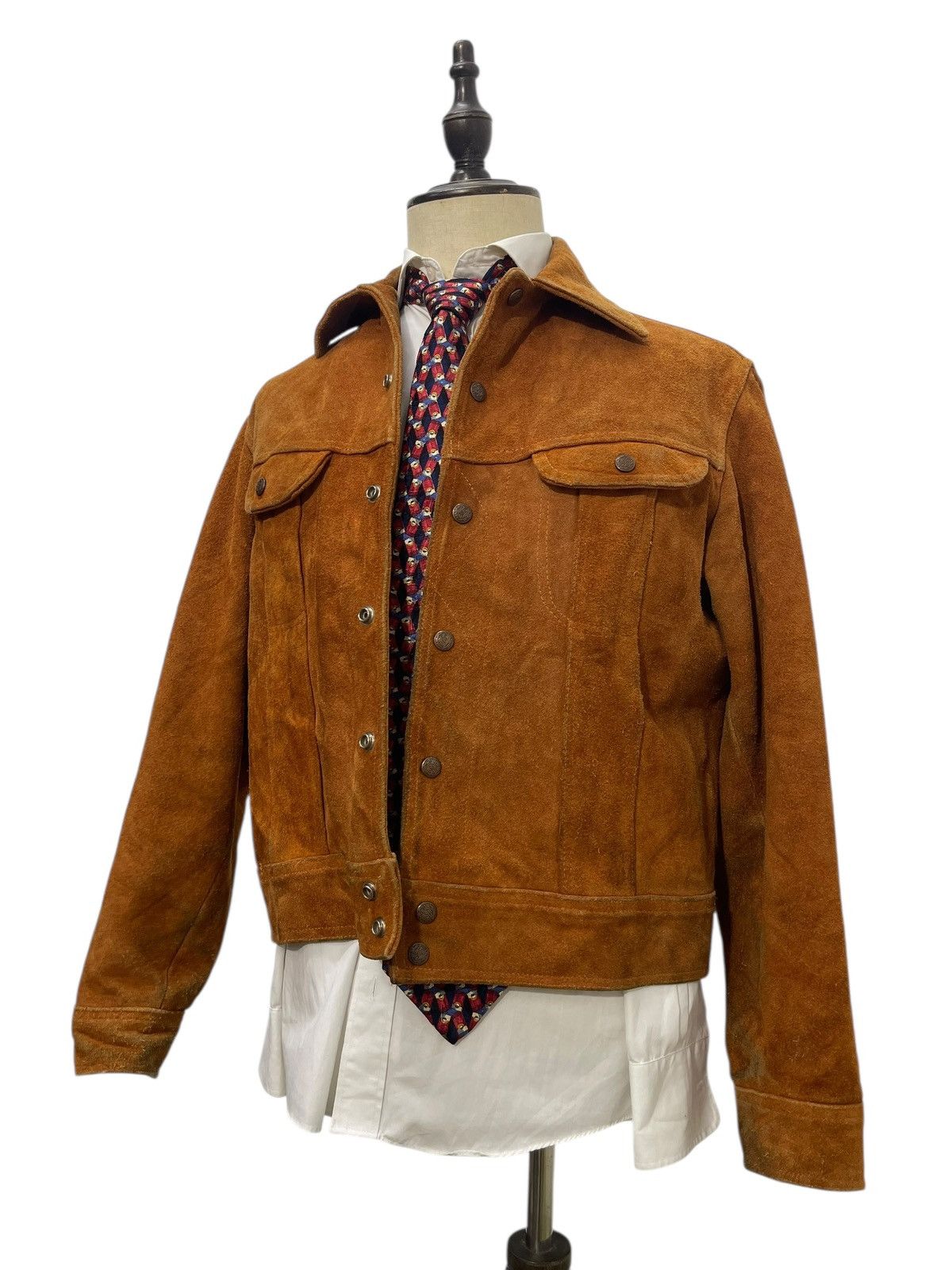 Vintage Suede Leather Jacket Vtg 90s Jordache Trucker Style 7🟩0 Size US M / EU 48-50 / 2 - 2 Thumbnail