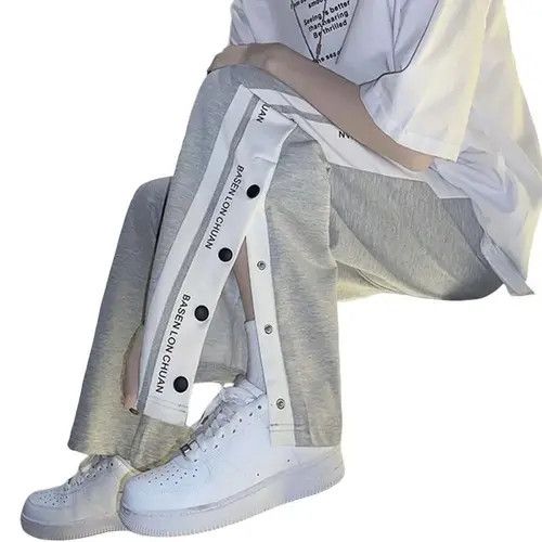 VIBE Sweatpants Loose Side Split Buttons Size 32" / US 10 / IT 46 - 2 Thumbnail