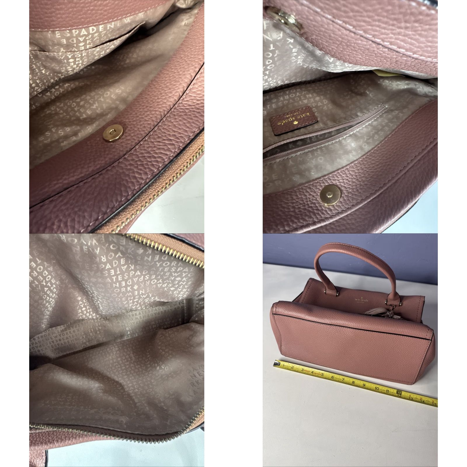 Vintage VINTAGE Kate Spade Palmer Drive Maryam Large Satchel Nutmeg Pink Tassels Kate Spade New York Satchel/Top Handle Bag Women Large Leather Tassel Size ONE SIZE - 8 Thumbnail