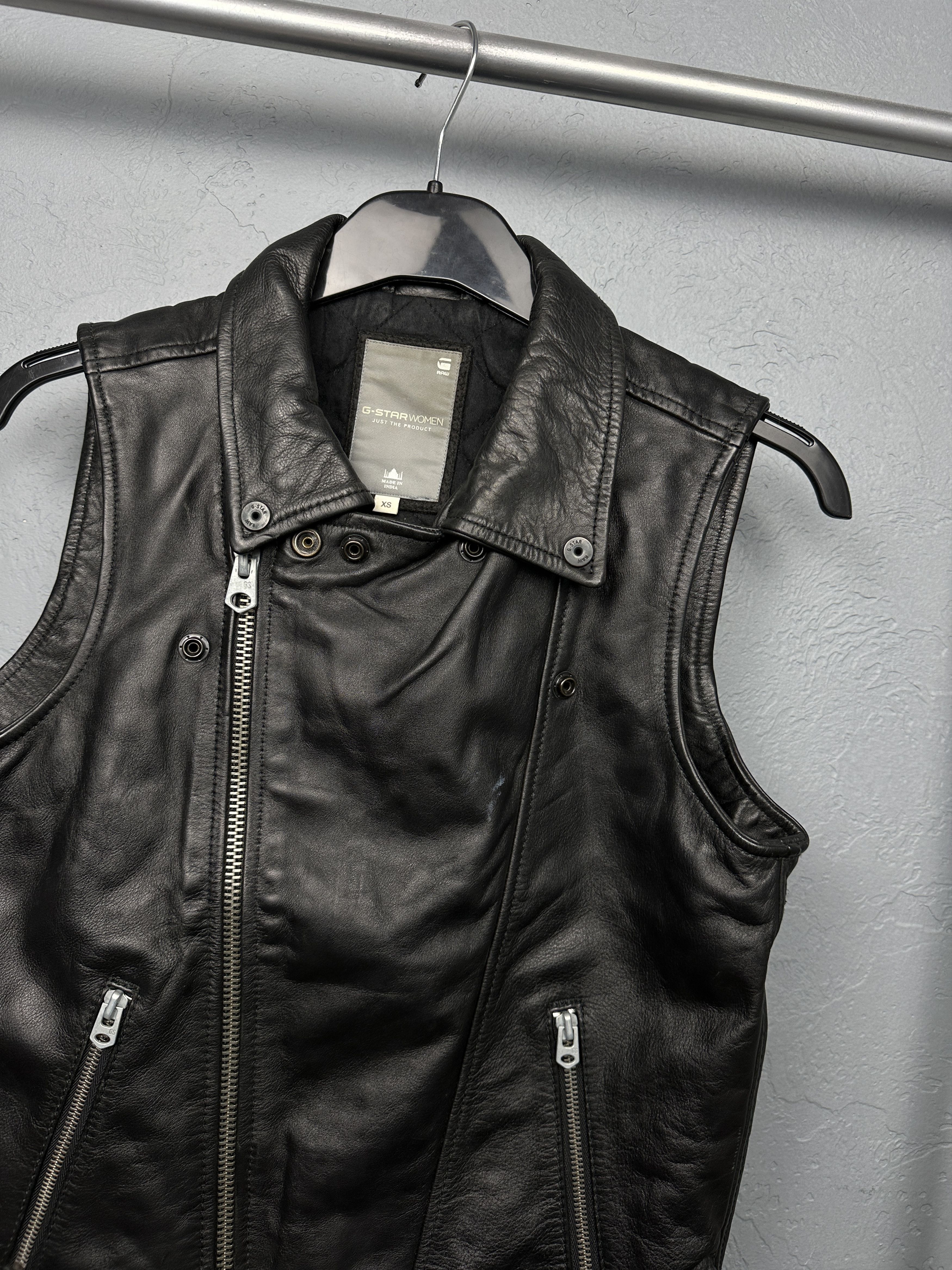 G-Star G Star Raw Womens Leather Gilet Vest Size XS / US 0-2 / IT 36-38 - 3 Thumbnail