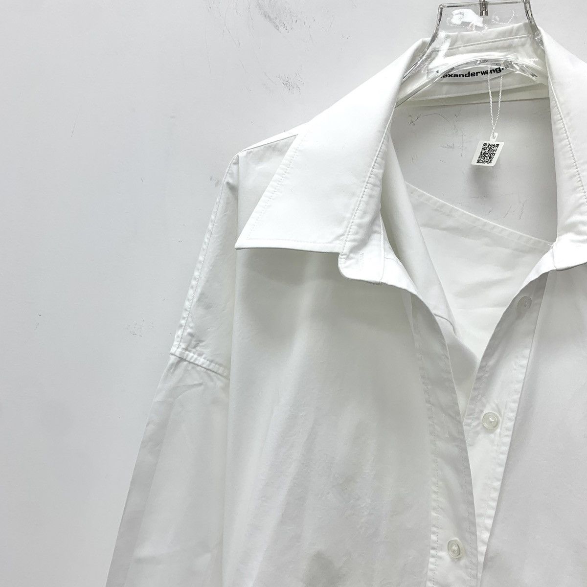 Alexander Wang Alexander Wang White Off-Shoulder Cotton Shirt Dress K26WX Size M / US 6-8 / IT 42-44 - 3 Thumbnail