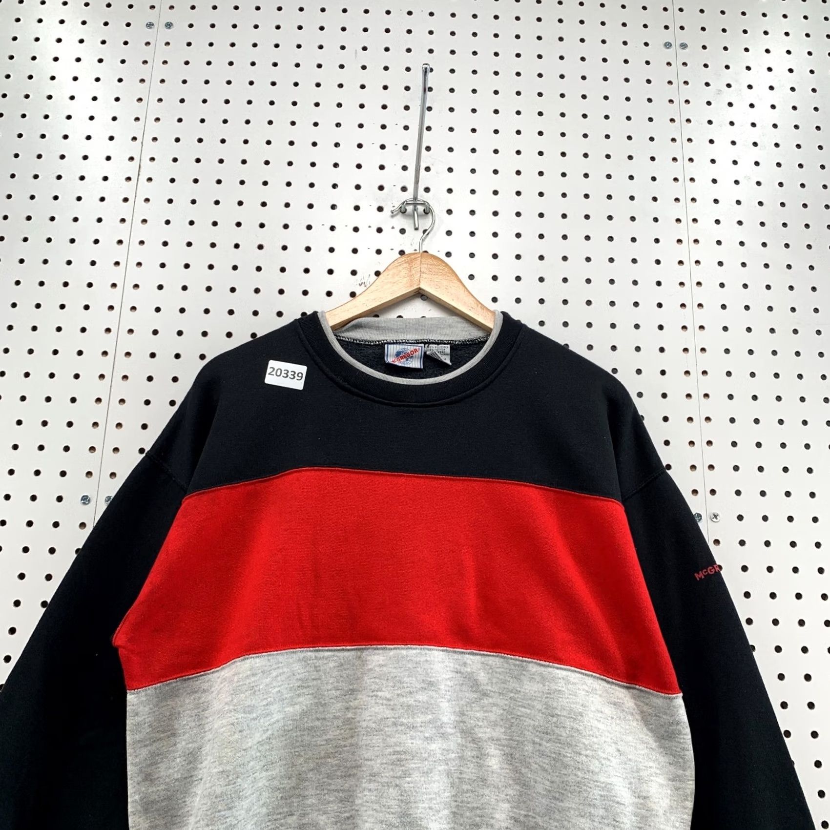 McGregor Vintage McGregor Striped Crewneck Sweatshirt - Large Black, Red, 23.5x26 - Mens Size US S / EU 44-46 / 1 - 2 Thumbnail