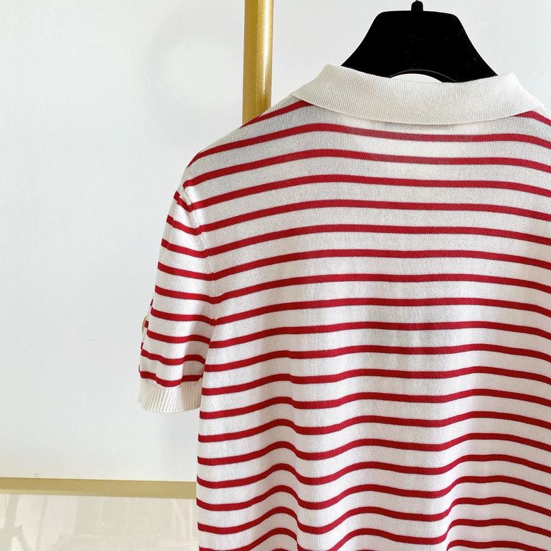 Dior Dior Striped letter knitted pink T-shirt Size XS / US 0-2 / IT 36-38 - 5 Thumbnail