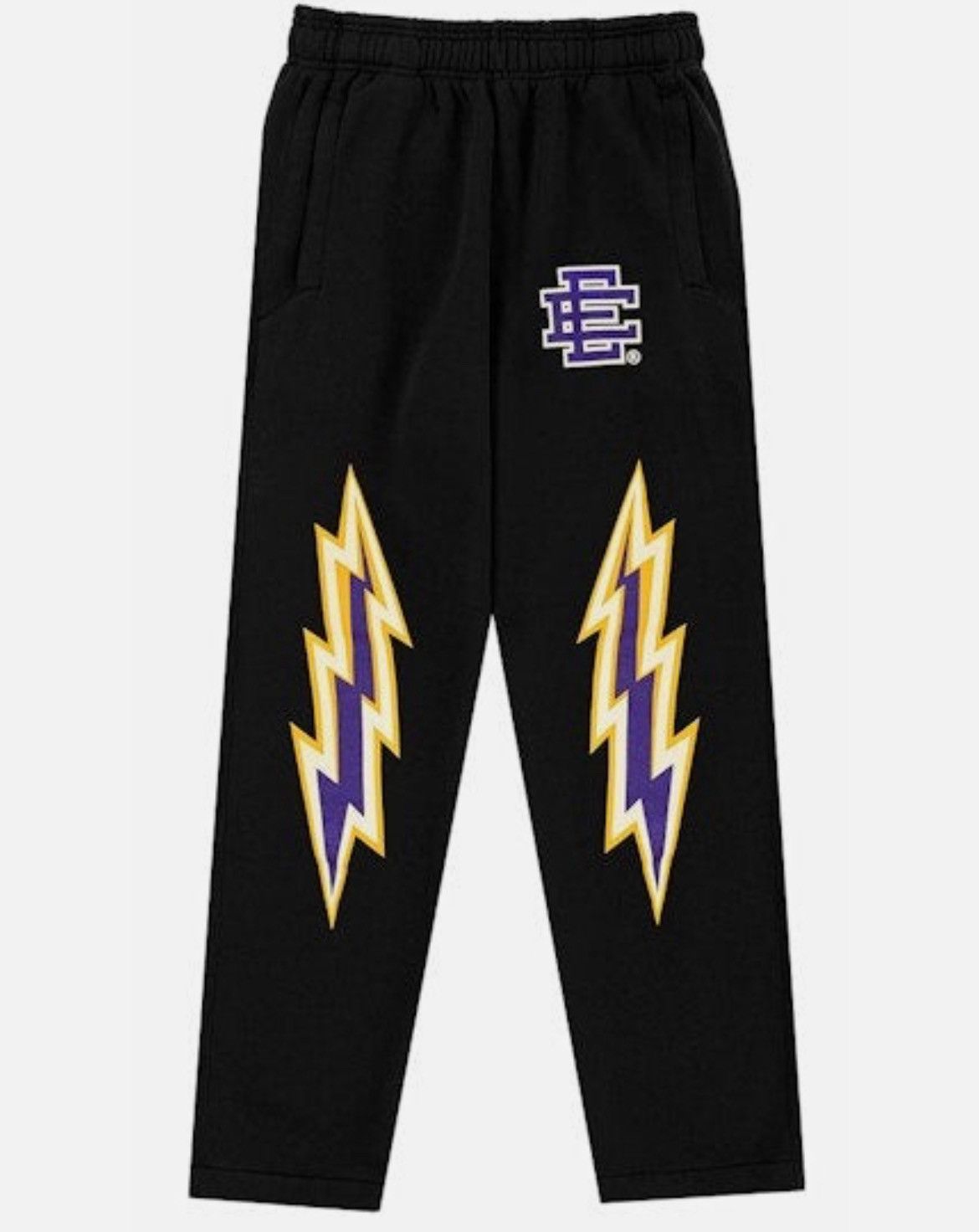 Eric Emanuel Eric Emanuel EE black purple lightning bolt sweatpants large Size US 32 / EU 48 - 1 Thumbnail