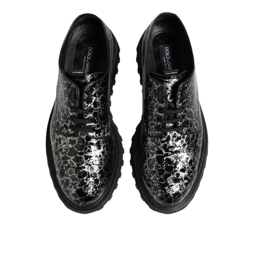 Dolce & Gabbana Dolce & Gabbana Black White Calfskin Chunky Derby Shoes Size US 9 / EU 42 - 3 Thumbnail