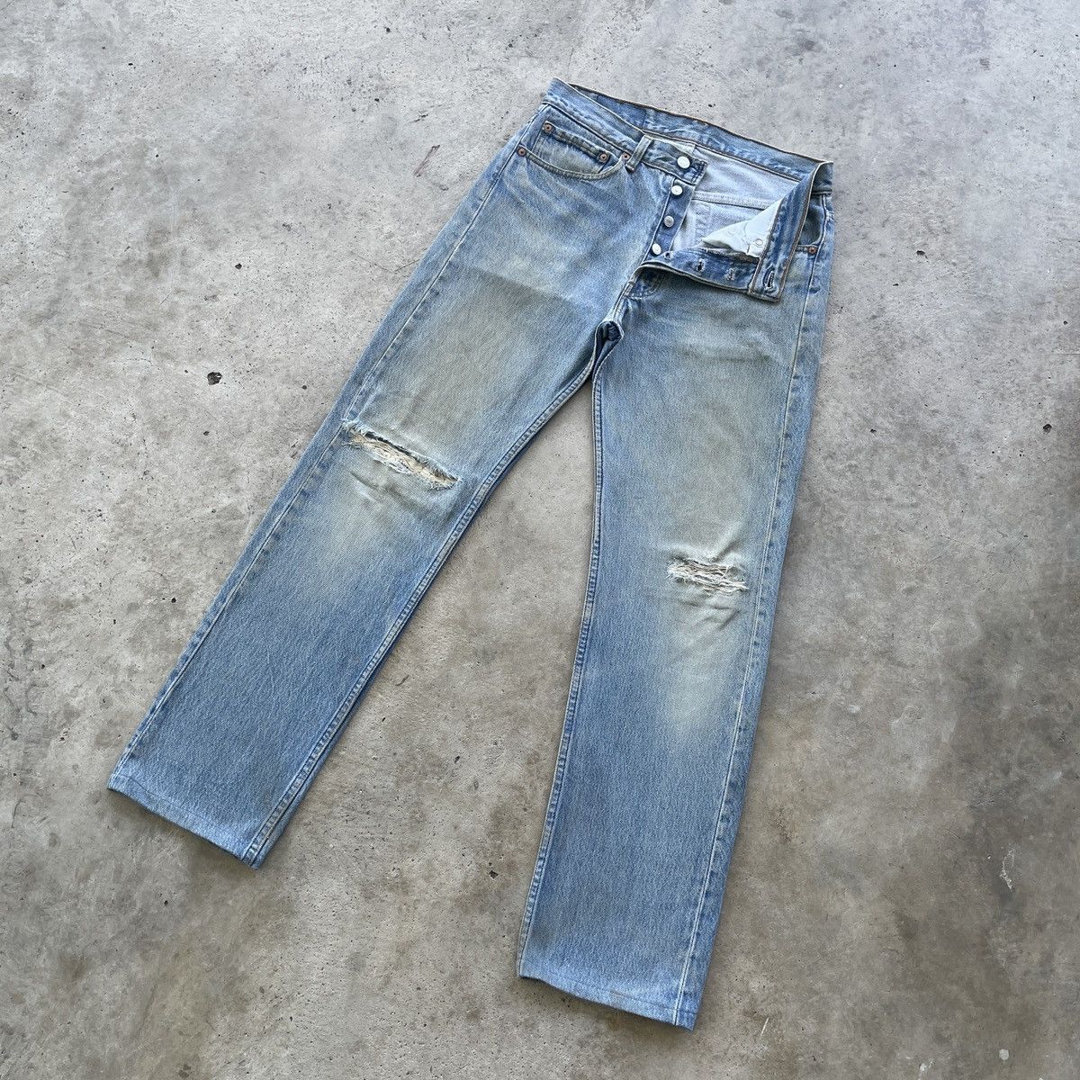 Jean 90s Vintage Levi’s 501 Rusty USA Jeans Distress Faded Pants Size US 31 - 2 Thumbnail