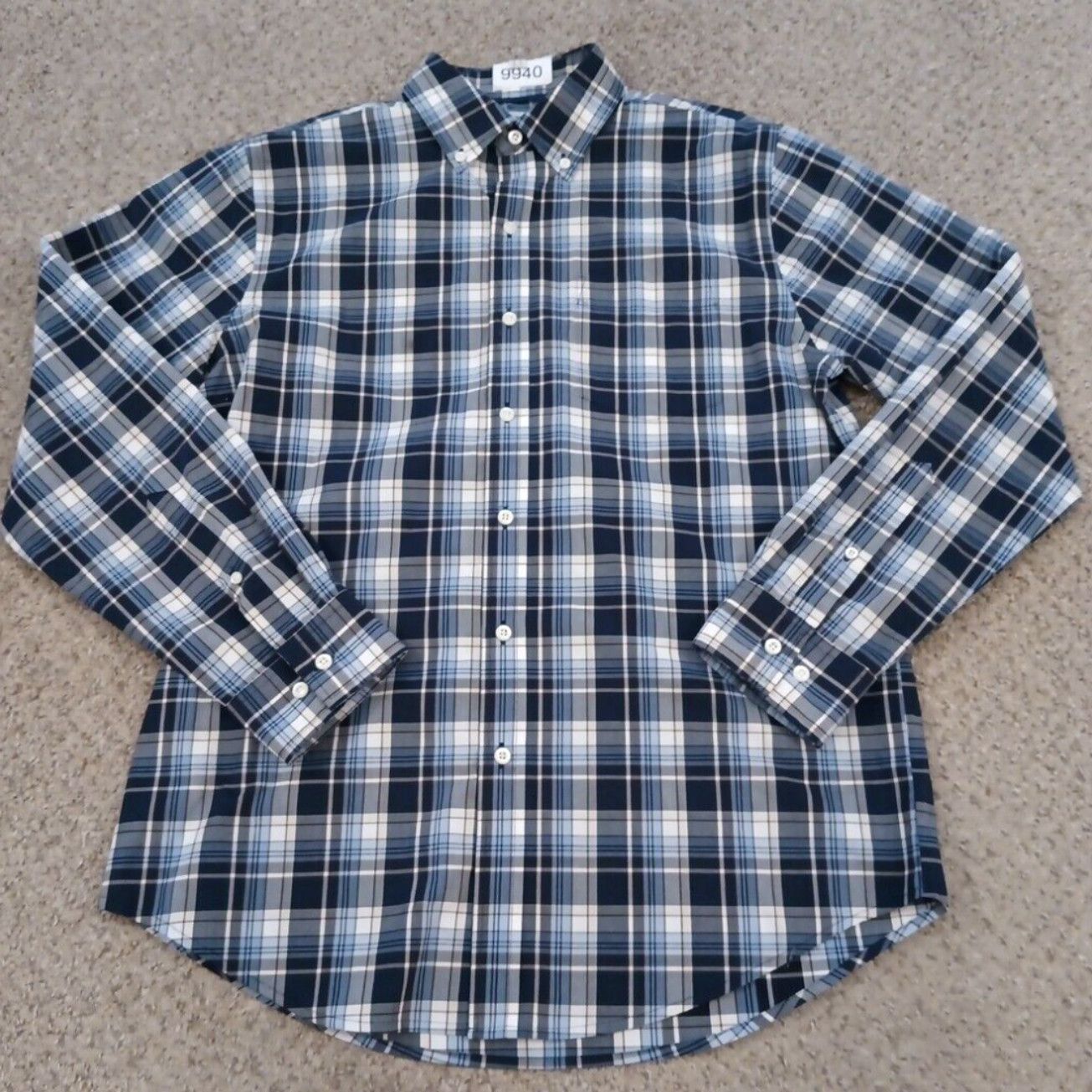 Croft & Barrow Croft and Barrow Mens Medium Easy Care Long Sleeve Button  Down Blue Plaid Shirt for Men Blue Plaid | Grailed