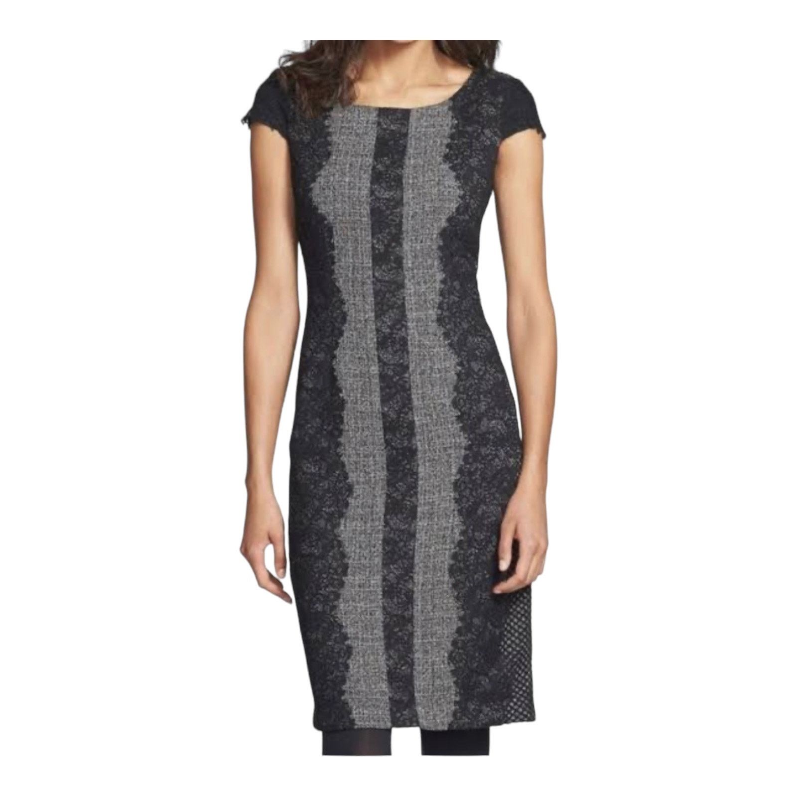 Betsey Johnson Betsey Johnson Gray Black Lace Sheath Dress size 2 Size XS / US 0-2 / IT 36-38 - 1 Thumbnail