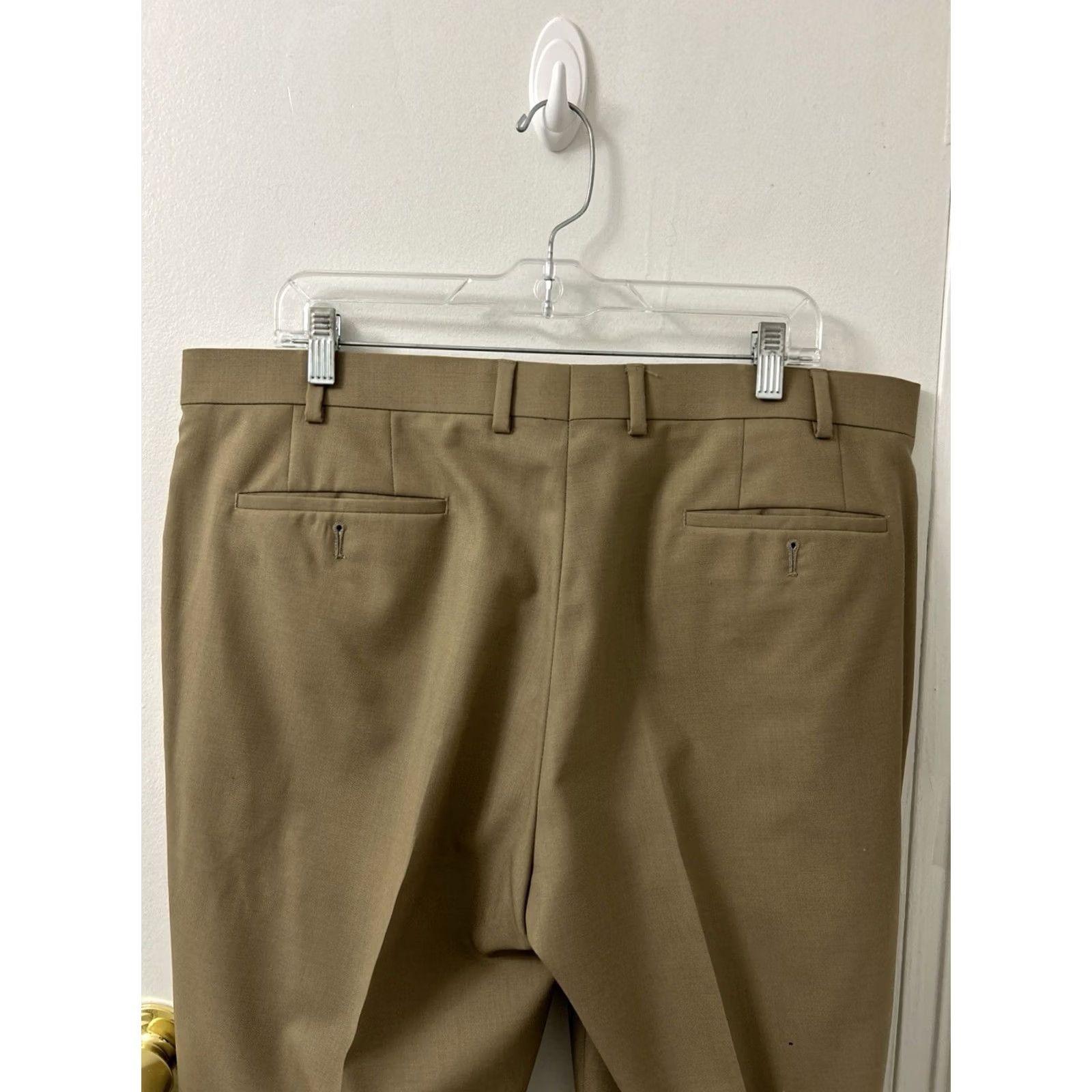 Ralph Lauren Lauren Ralph Lauren Pants Mens 38x30 Tan 100% Wool Total Comfort Pockets Dress Pants Business Workwear Front Zipper Button Flat Front Classic Size US 38 / EU 54 - 7 Thumbnail