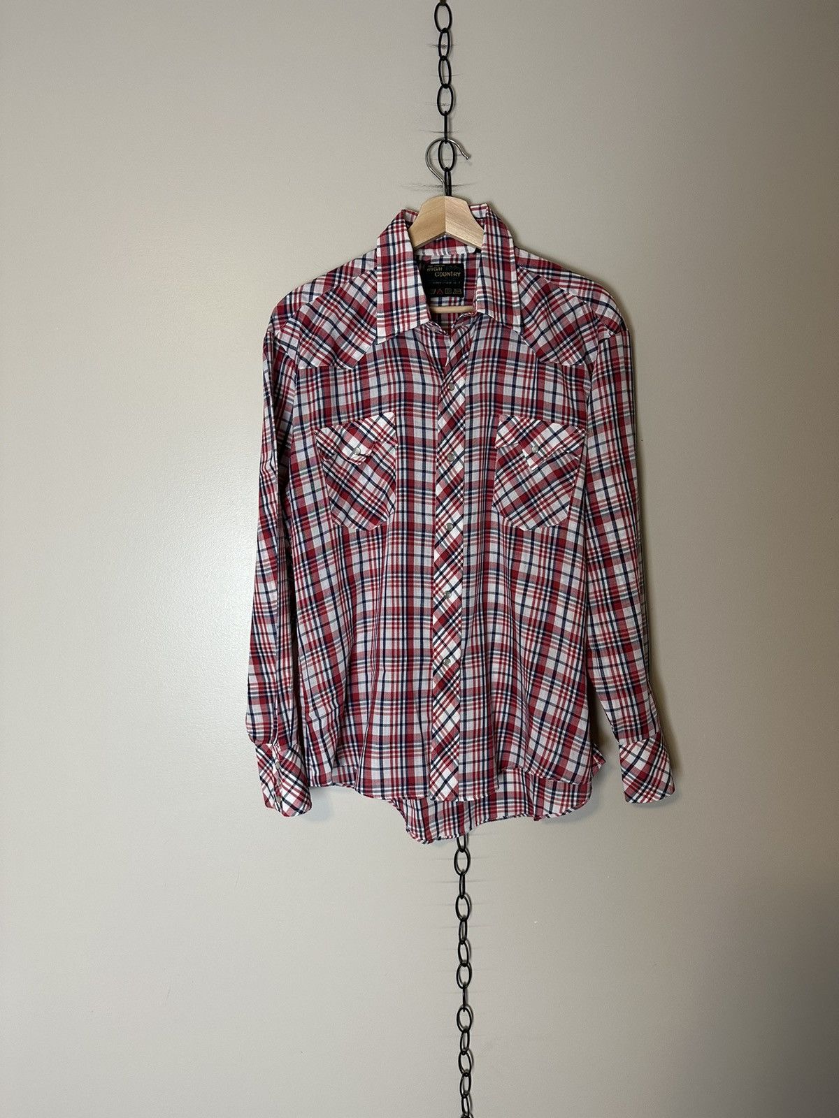 Vintage Vintage 1980s High Country Pearl Snap Plaid Shirt Size XL Size US XL / EU 56 / 4 - 1 Thumbnail