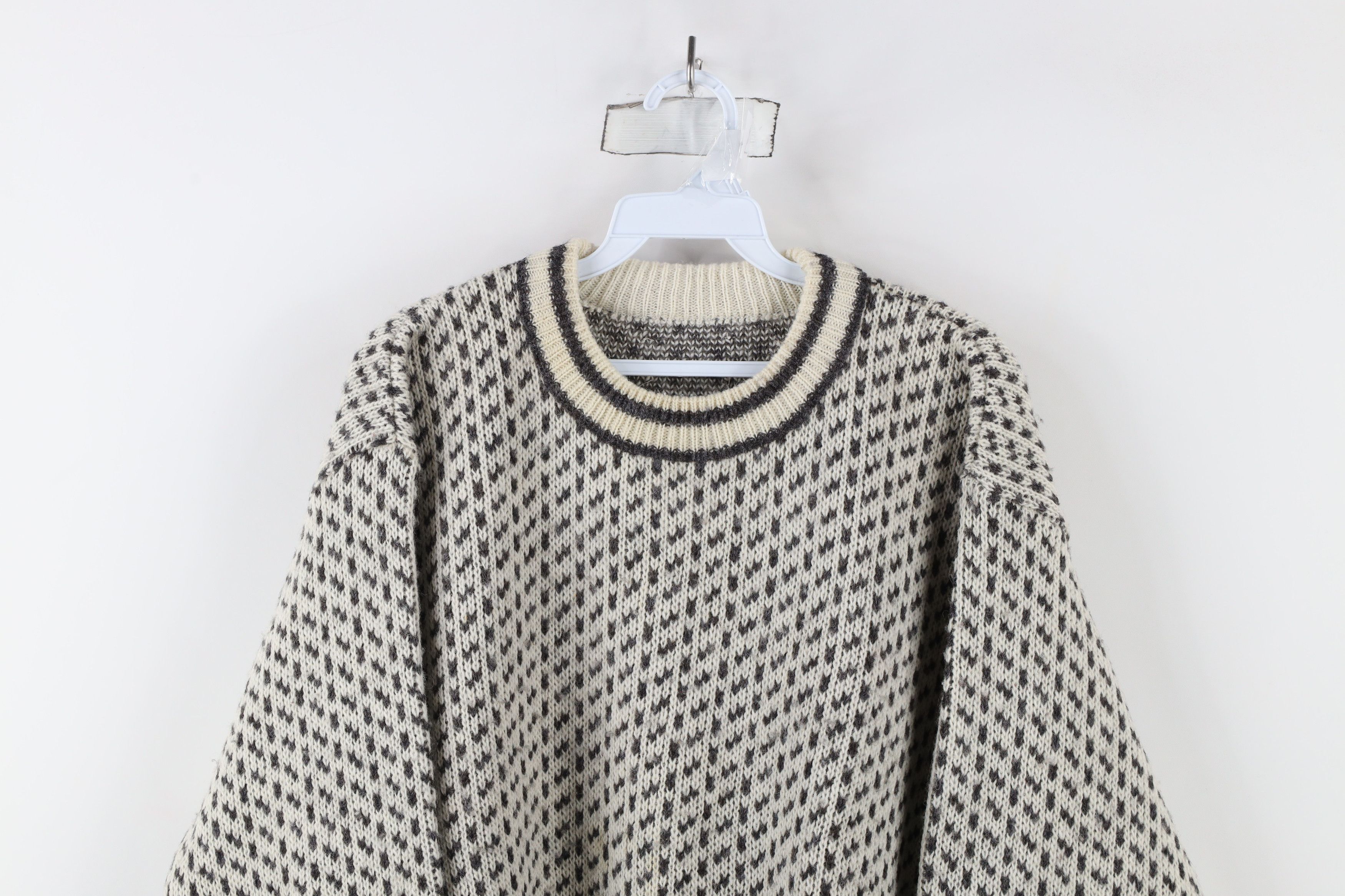 Vintage Vintage 70s Streetwear Wool Blend Knit Geometric Sweater Size US XXL / EU 58 / 5 - 2 Thumbnail