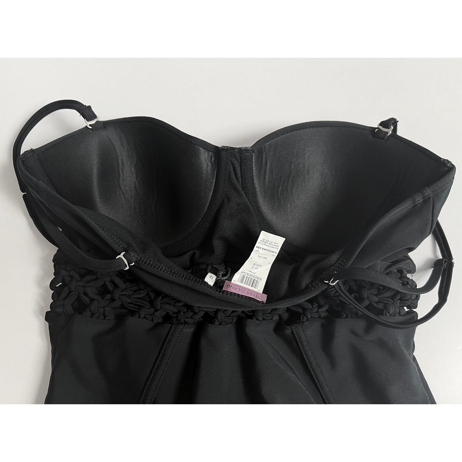 River Island River Island Black One Piece Swimsuit/UK12/US8 Size M / US 6-8 / IT 42-44 - 4 Thumbnail