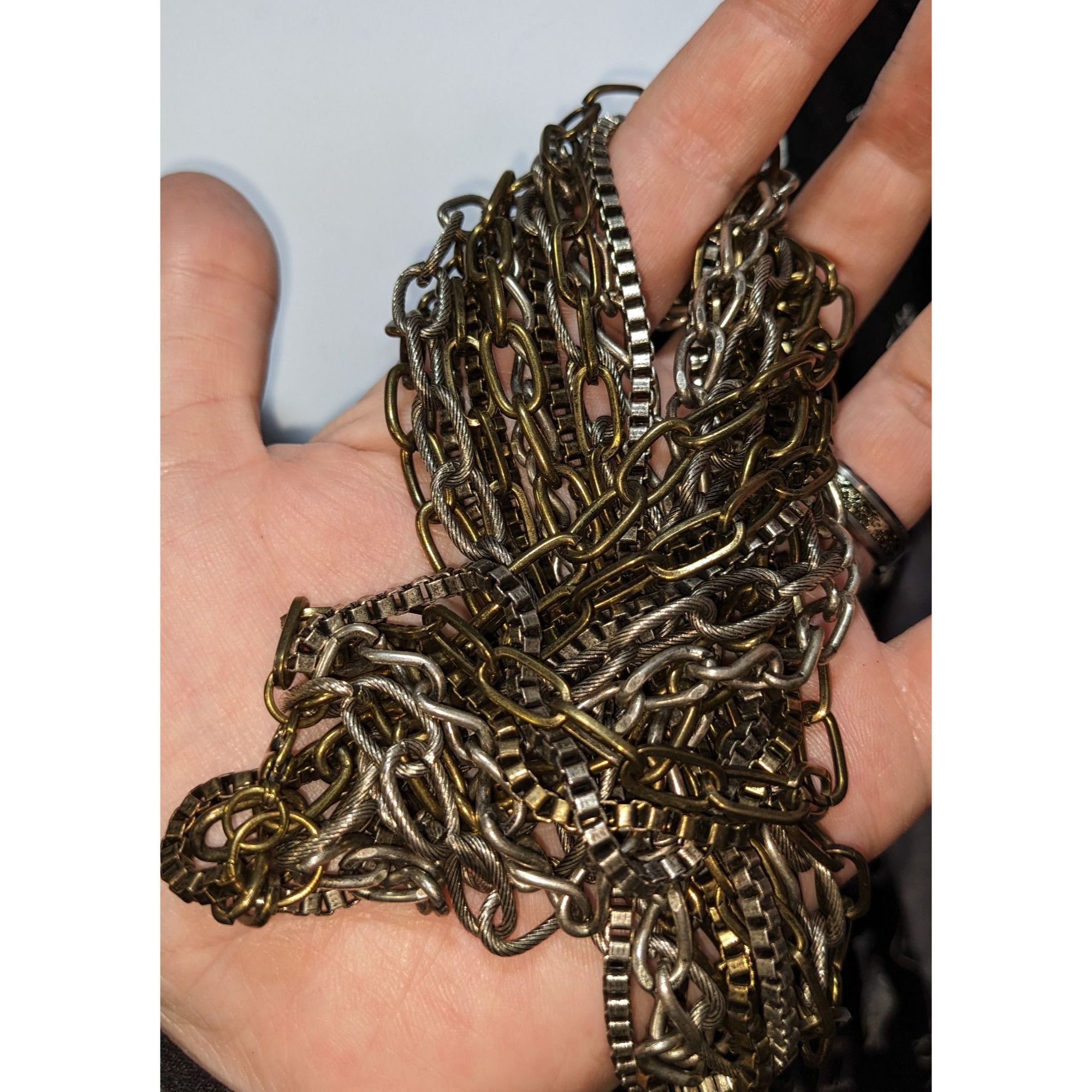 Other Grunge Layered Multi-Strand Chain Necklace In Mixed Metals Size ONE SIZE - 3 Thumbnail